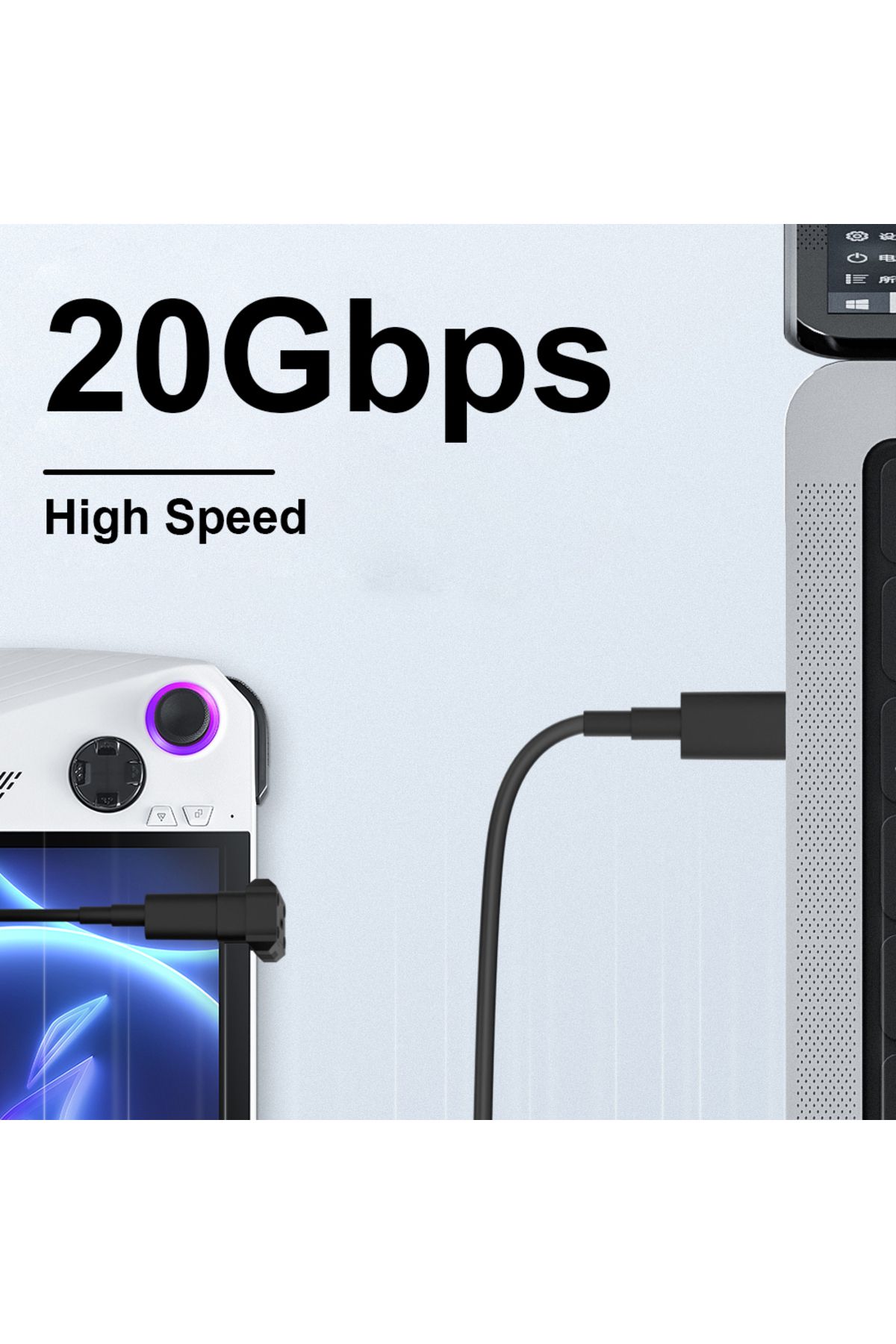 APWIKOGER-For ASUS Rog Ally Usb C Male To Female Adapter Connector PD140W 20Gbps 8K@60Hz USB Type C Adapter... 5