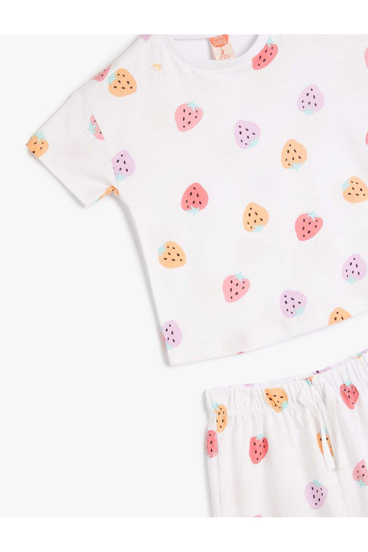 Koton-Set de pantaloni scurți și tricou din bumbac cu imprimeu inimă 3