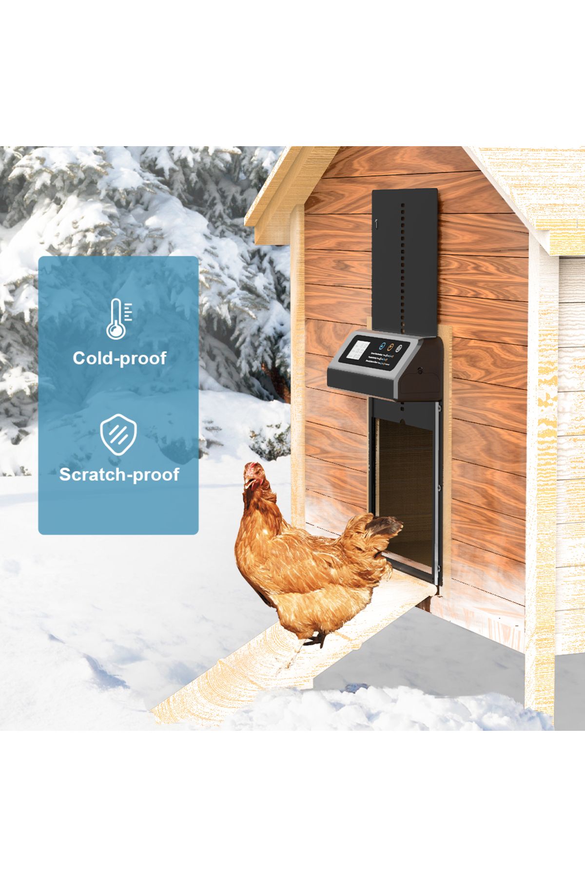 Choice-Automatic Chicken Coop Door, Automatic Chicken Door with Timer, Anti-Pinch & Light Sensor Chicken... 6