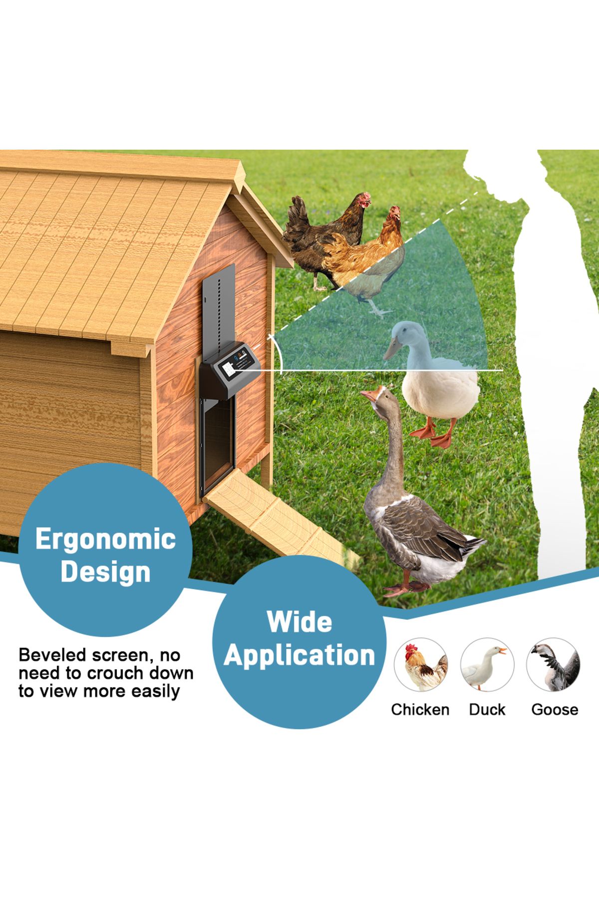 Choice-Automatic Chicken Coop Door, Automatic Chicken Door with Timer, Anti-Pinch & Light Sensor Chicken... 5