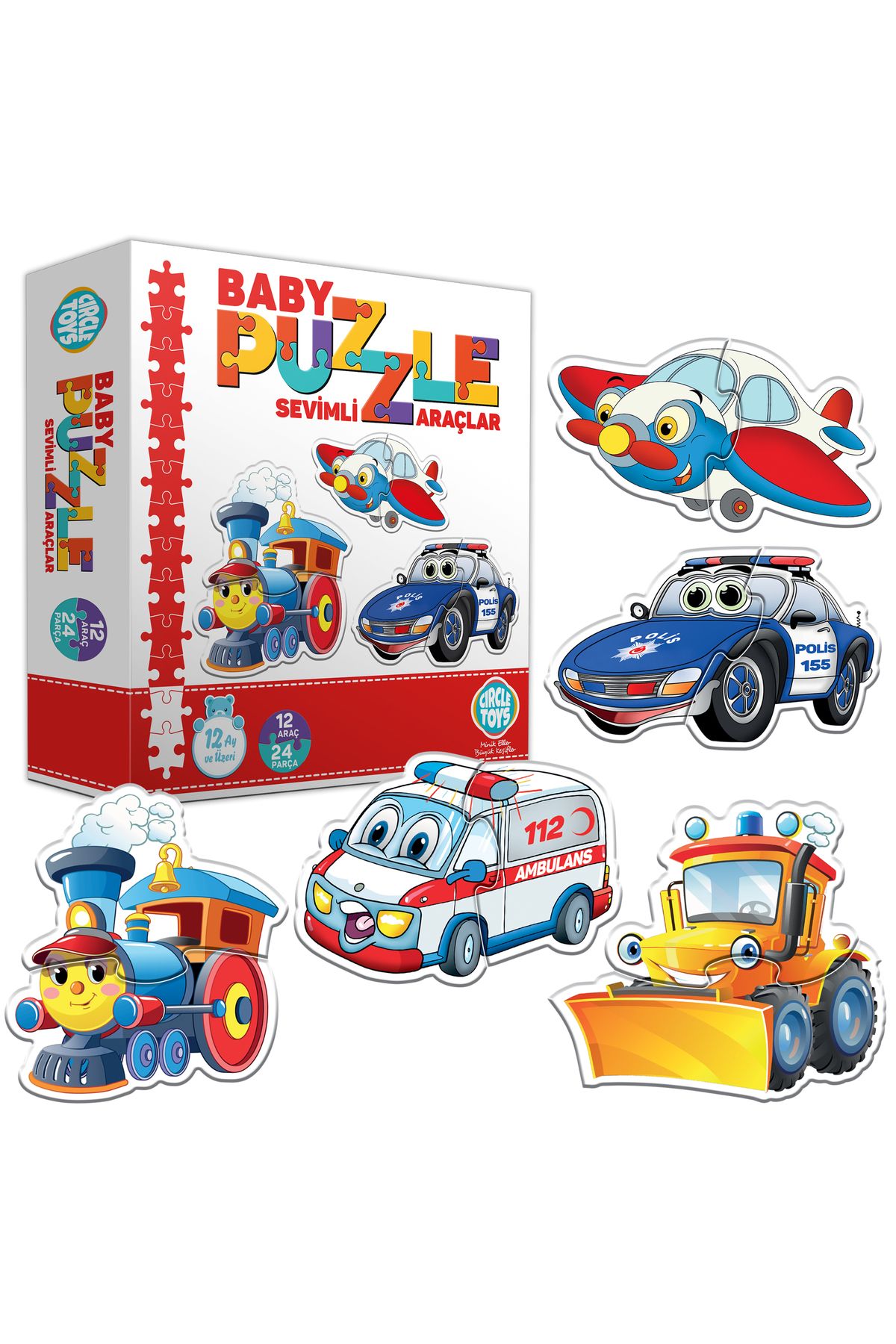 Circle Toys Baby Puzzle Sevimli Araçlar