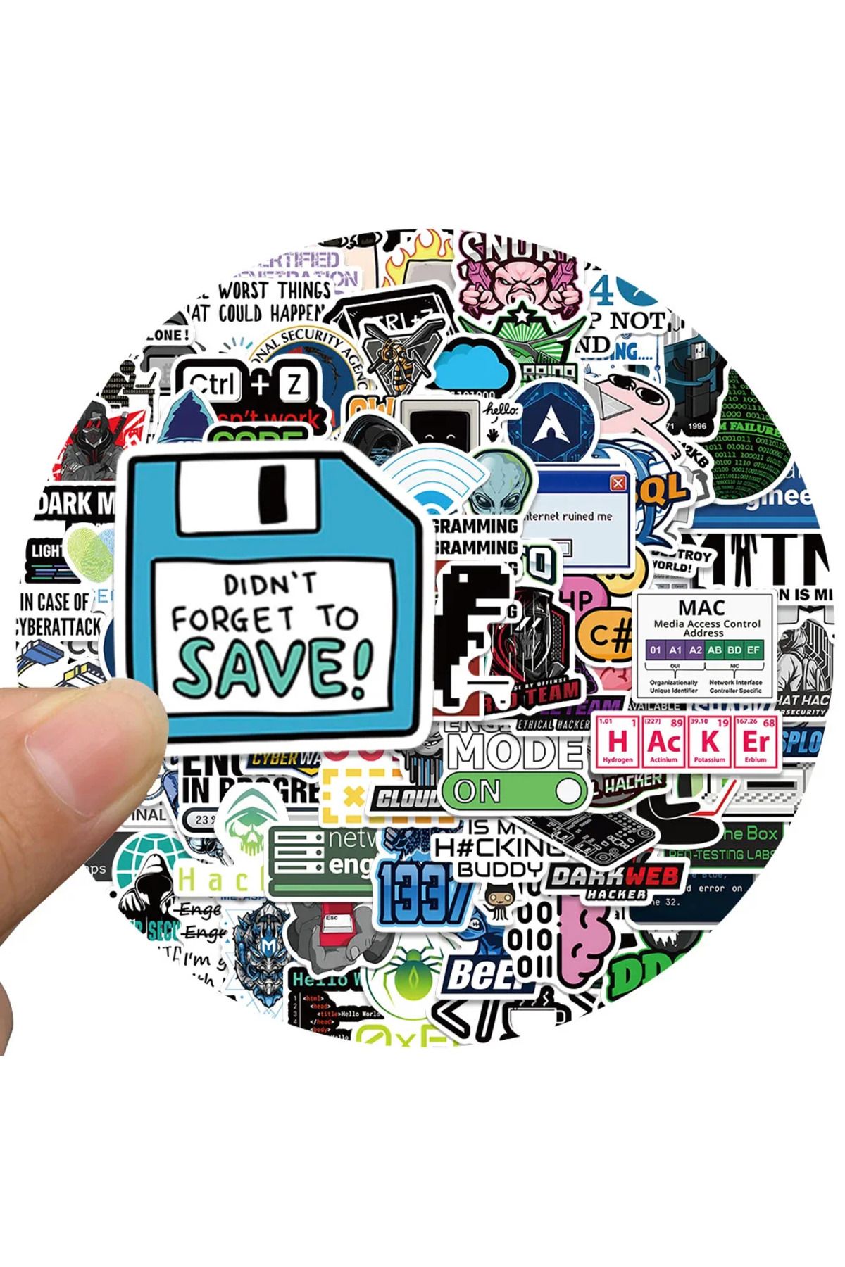 Choice-100Pcs Funny Network Hacker Programming Stickers Fun Cartoon IT Engineer Computer Sticker Luggage... 4