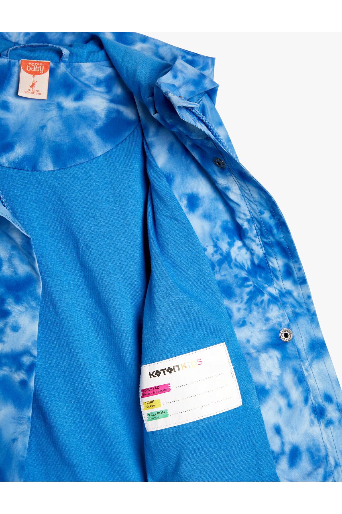 Koton Kapşonlu Gömlek Ceket Batik Desenli Kapaklı Cepli fotoğrafı 4 (önizleme)