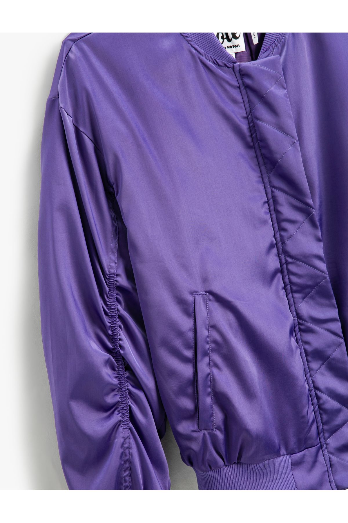 Koton-Pilot Jacket with Zipper and Drawstring Pocket Detail 7