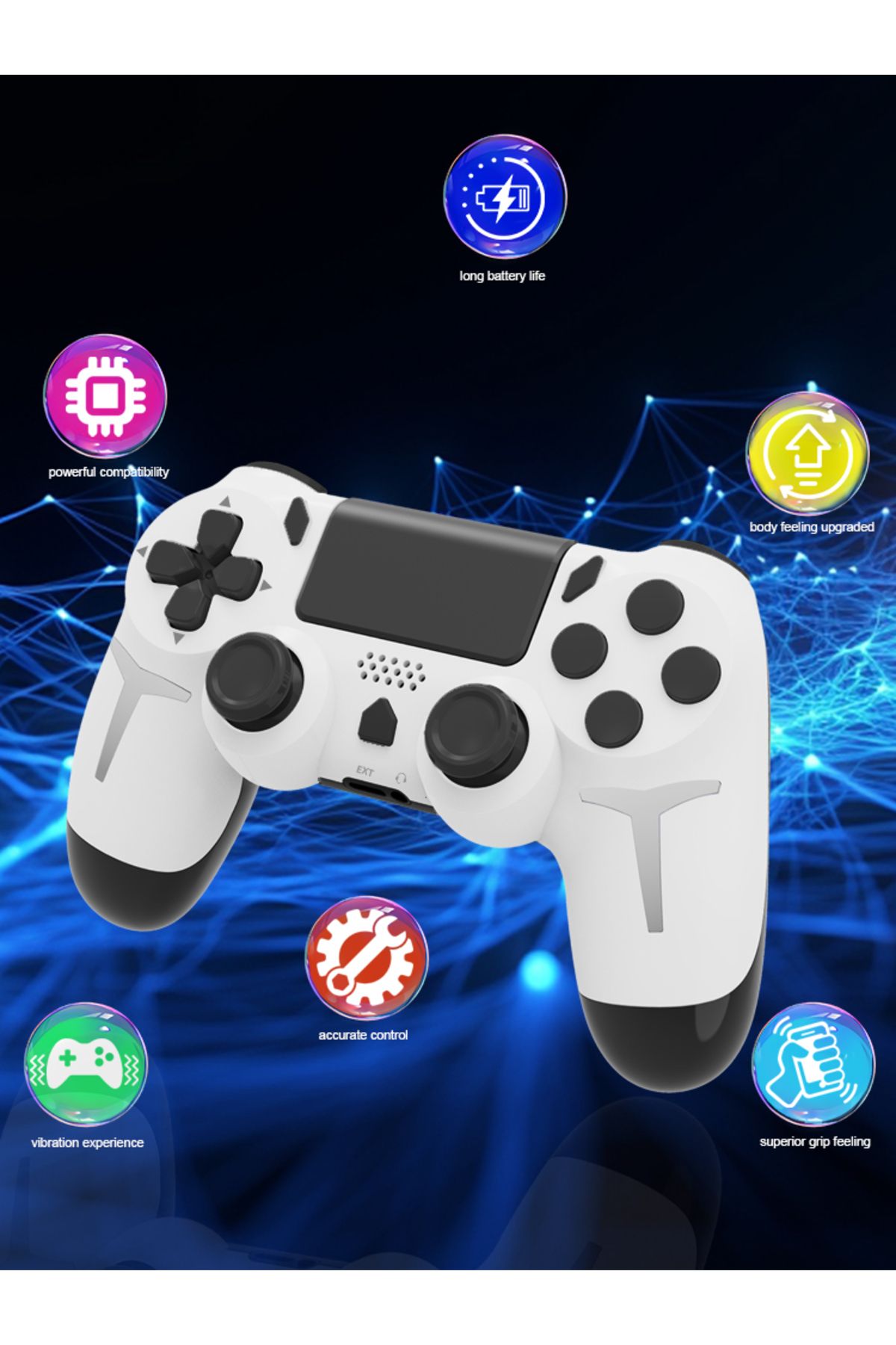 Choice-GAMINJA Wireless Gamepad 6-axis Gyroscope Dual Vibration With touch pad For PS4 PS3 Console Compu... 8