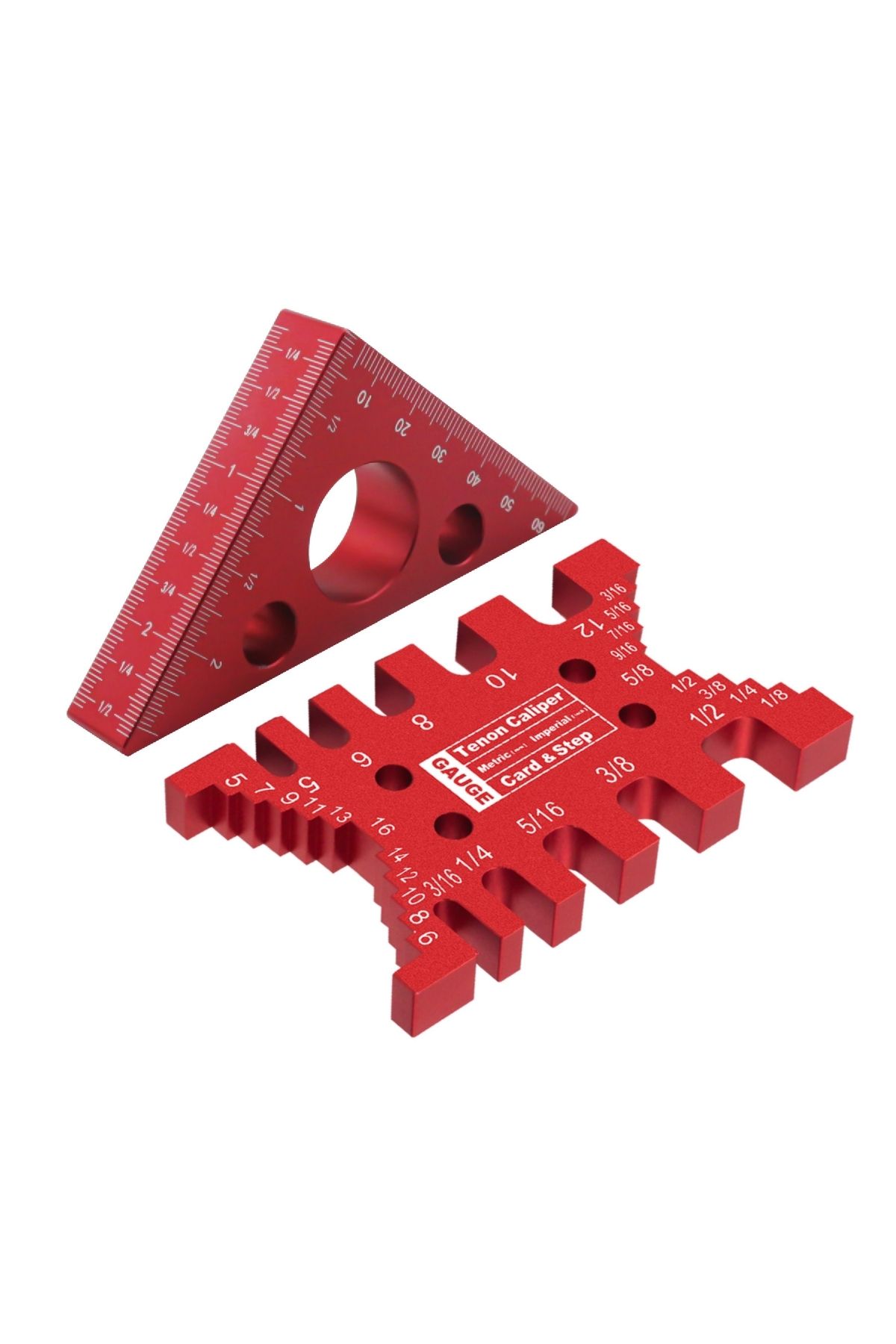 FNICEL-2Pc Aluminum Dovetail Jig and Triangle Ruler Kit - Router/Saw Table Precision Depth Gauge and Ten... 7