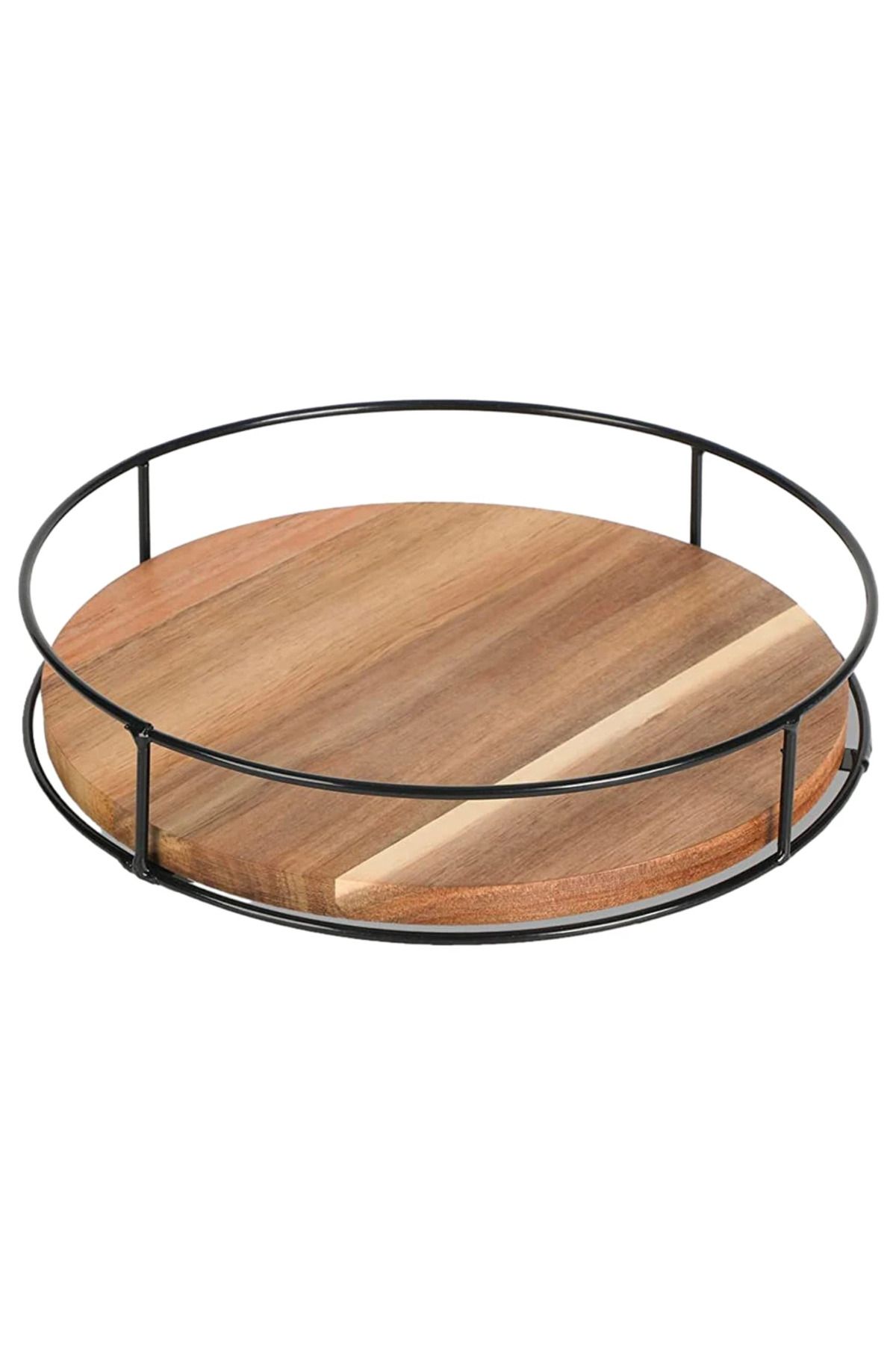 Shunmaii-360 Degree Rotating Lazy Susan Turntable Versatile Rotating Storage Rack Round Wooden for Home Ki... 2