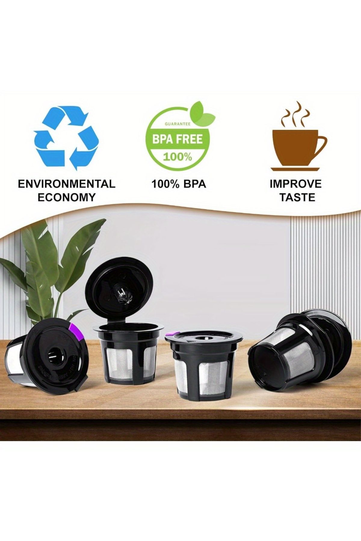 Choice-Reusable K Cups, 4 Pack Universal Fit Reusable Coffee Filters with Coffee Pods, Refillable Kcups ... 3