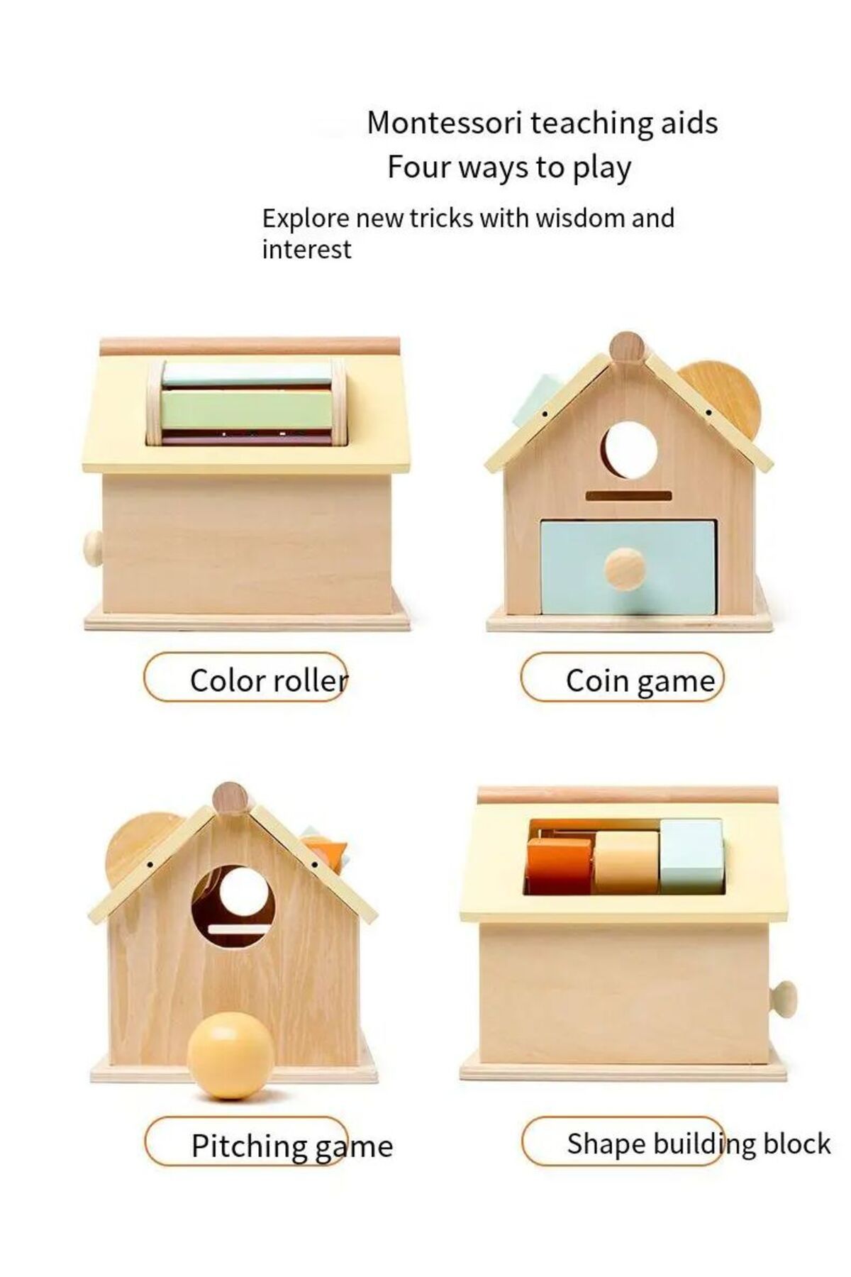 Choice-Montessori Infant Puzzle Box Toys Exercise Hand-eye Coordination Permanent Box Round Rectangular ... 8