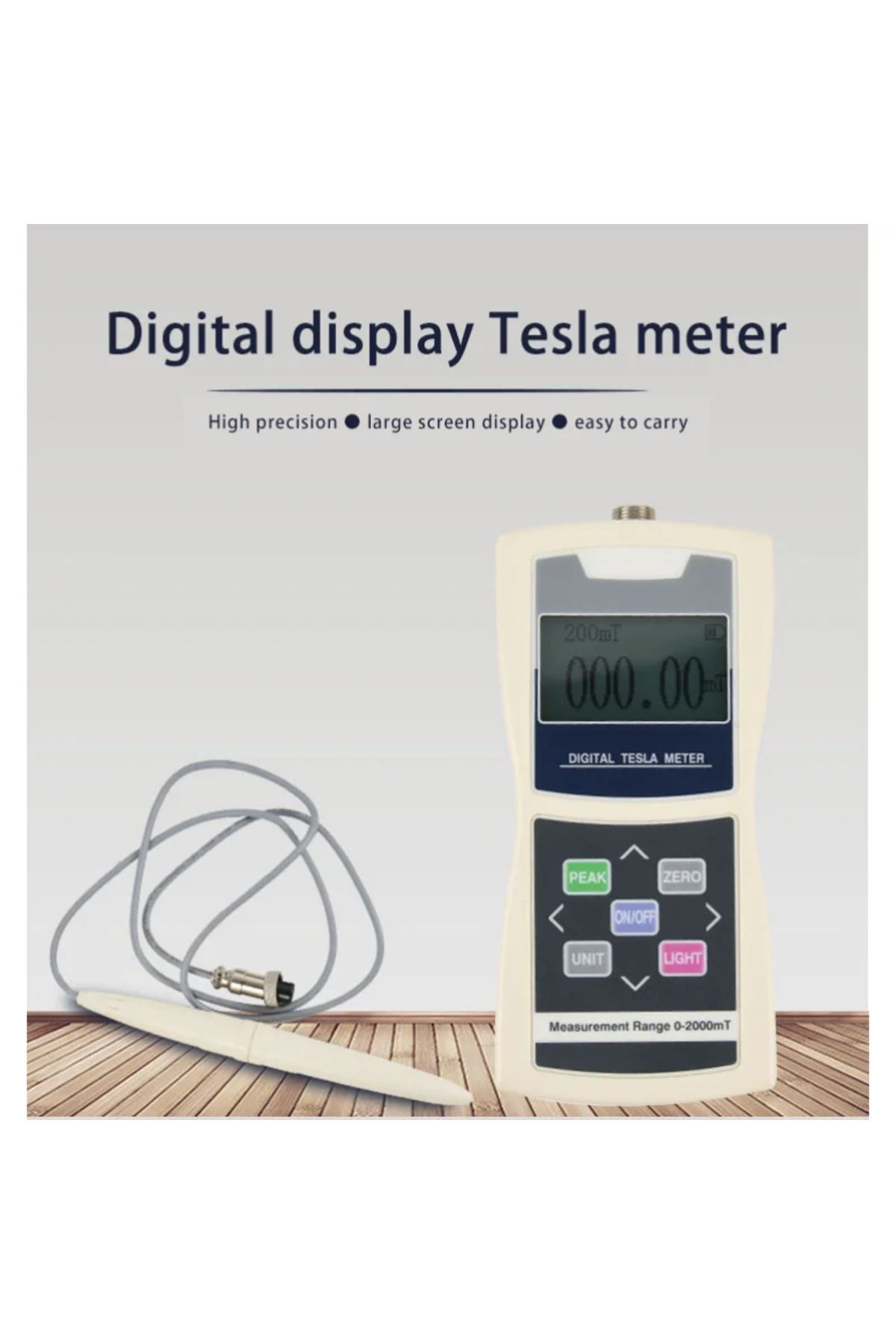 Choice-Digital Tesla Meter 1%/2%/5% Accuracy 0-2400mT  Permanent Magnet Gauss  Handheld Magnetic Flux Su... 2
