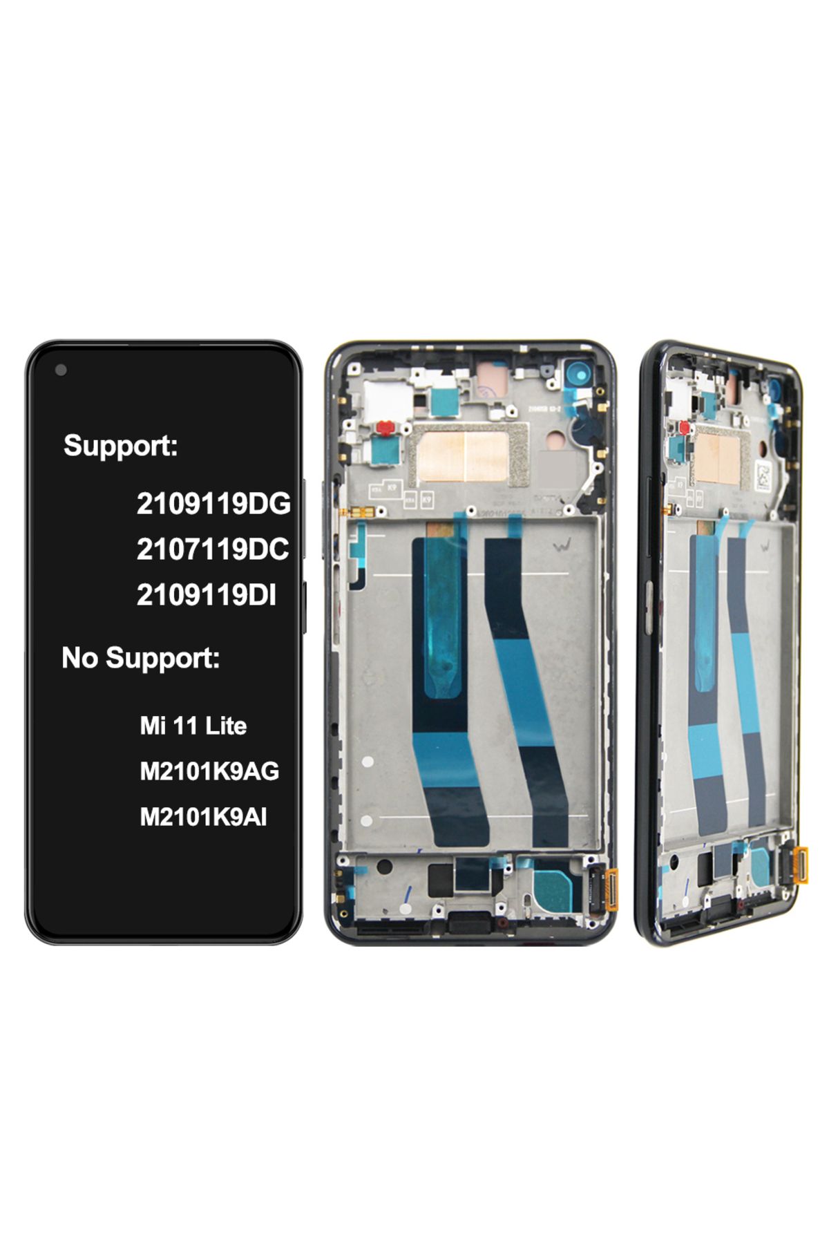 Choice-6.55'' For Xiaomi Mi 11 Lite 5G NE LCD 2109119DG, 2107119DC, 2109119 Display Touch Screen with fr... 4