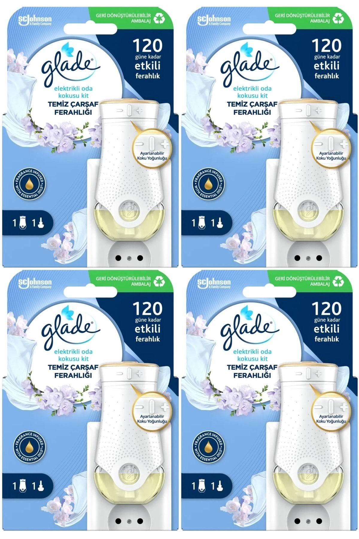 Glade Elektrikli Oda Kokusu Kit Temiz Çarşaf Ferahlığı (4 Lü Set)