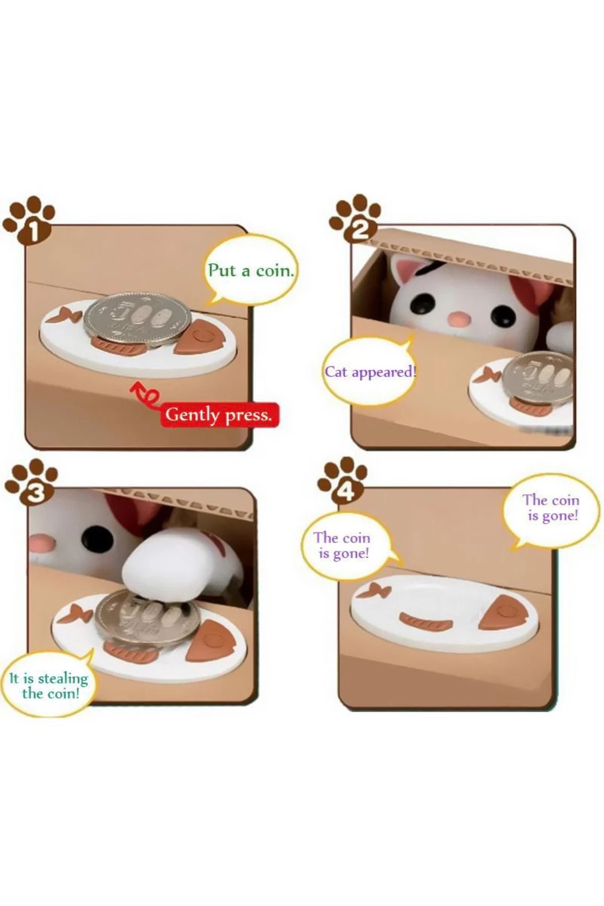 Choice-Cat Panda Stealing Coin Money Boxes Automatic Coin Piggy Bank Money Saving Box Coins Storage Box ... 8