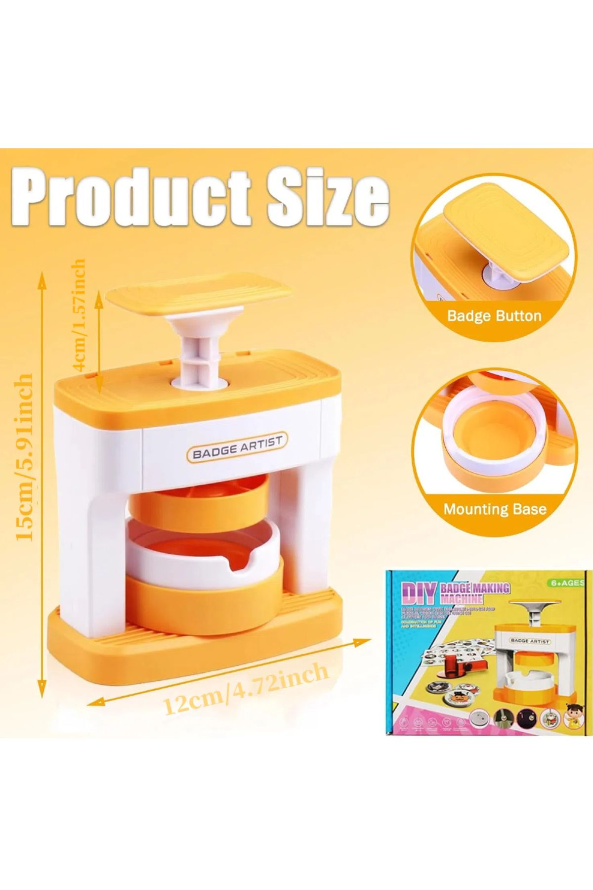 Choice-Simple Badge Maker Machine,DIY Pin Maker Machine,Badge Button Press Machine with 48pcs Cute Stick... 5