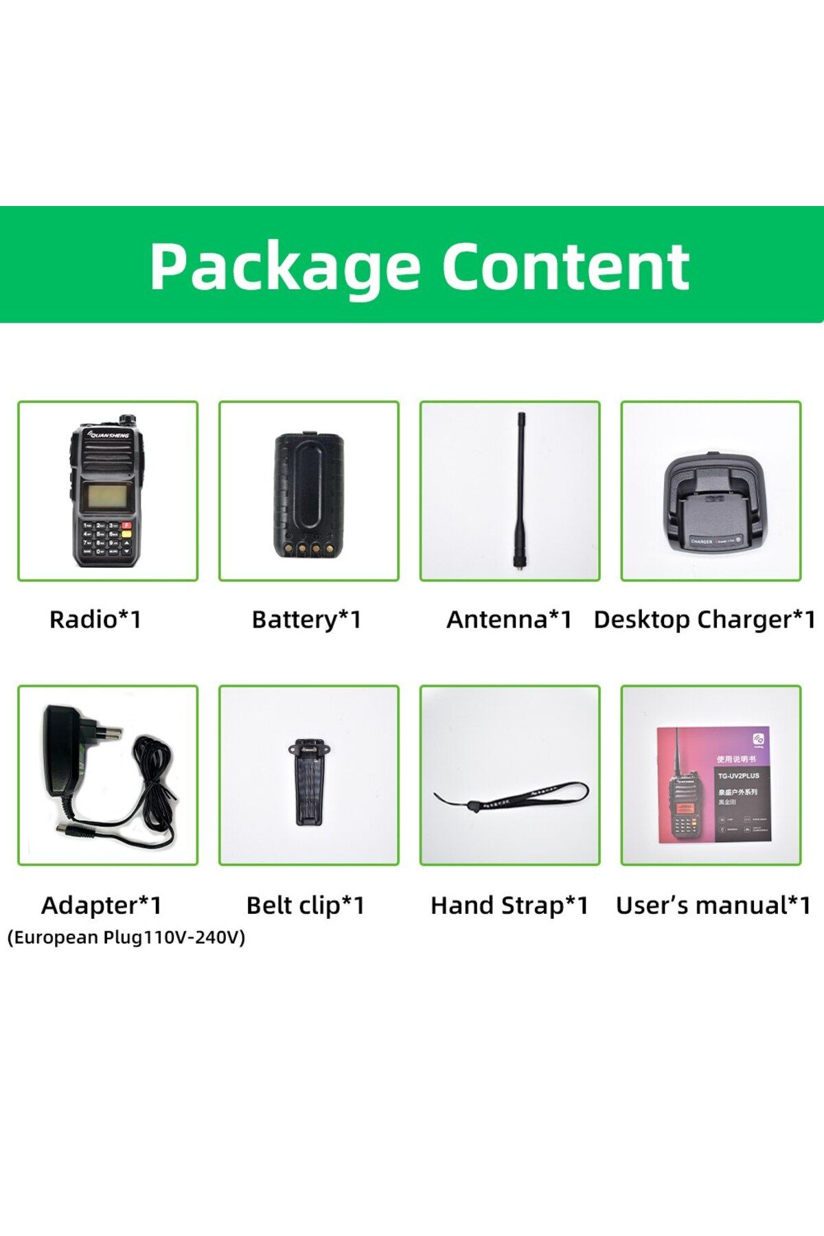 Choice-Quansheng TG UV2 Plus Walkie Talkie 10W Superheterodyne Portable Fm Two Way Radio Commutator Stat... 7