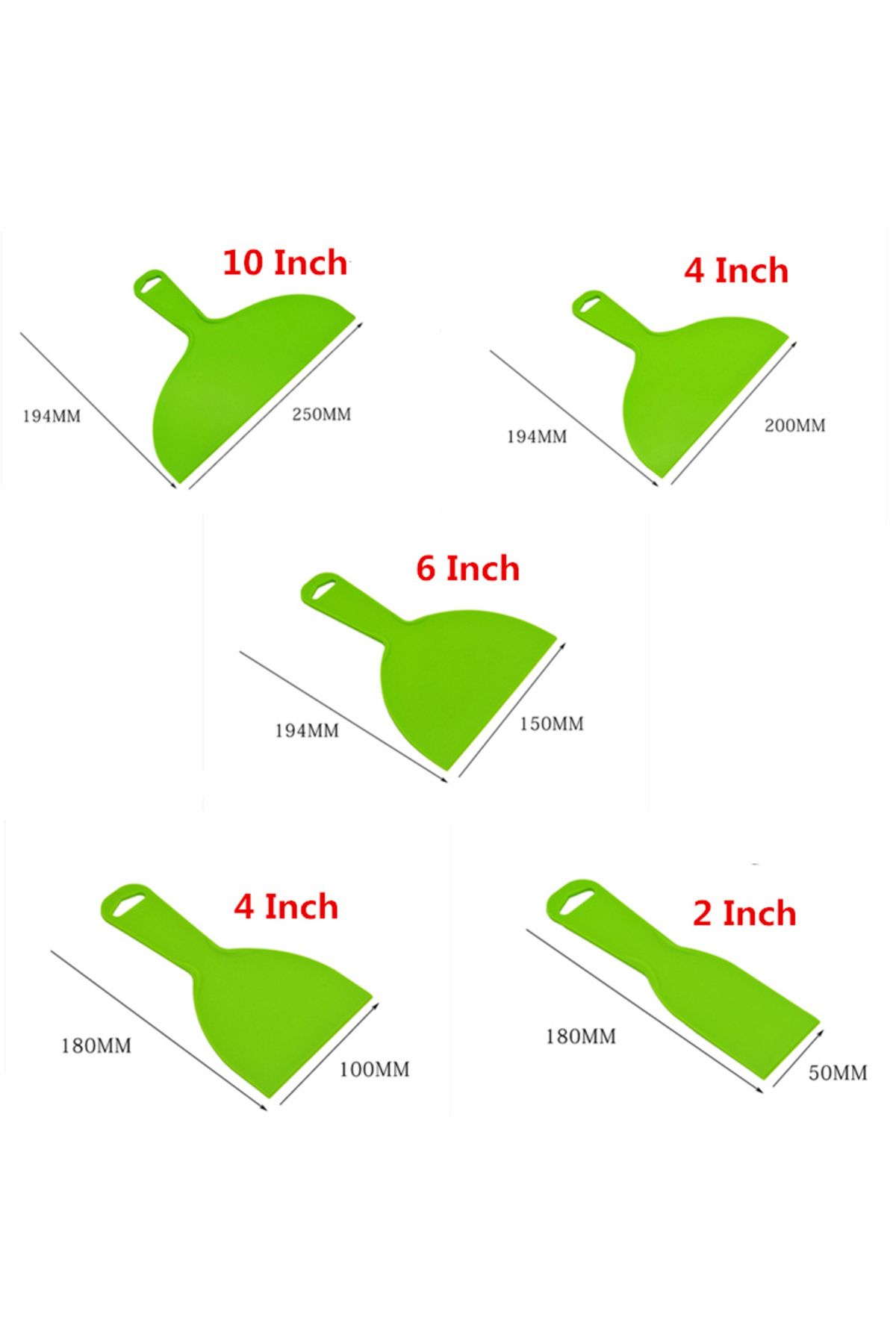 CHITOP-5Pcs Putty Knife Set Flexible Plastic Paint Scraper Tool for Spackling,Wallpaper Scraper,spatula ... 4