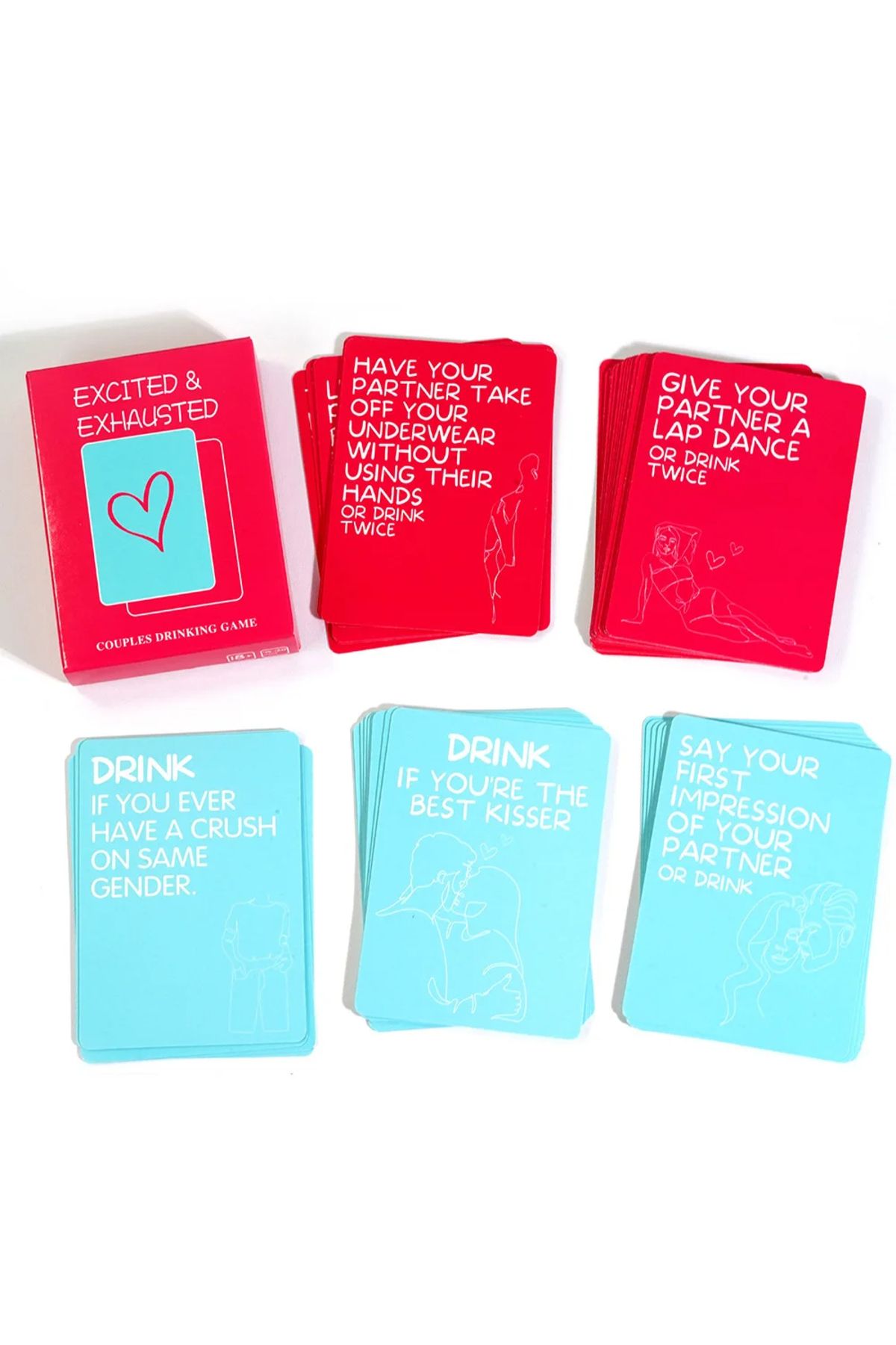 Choice-Excited And Exhausted Adult Card Playing Game 50x Playing Cards Drinking Card Game Designed For C... 3