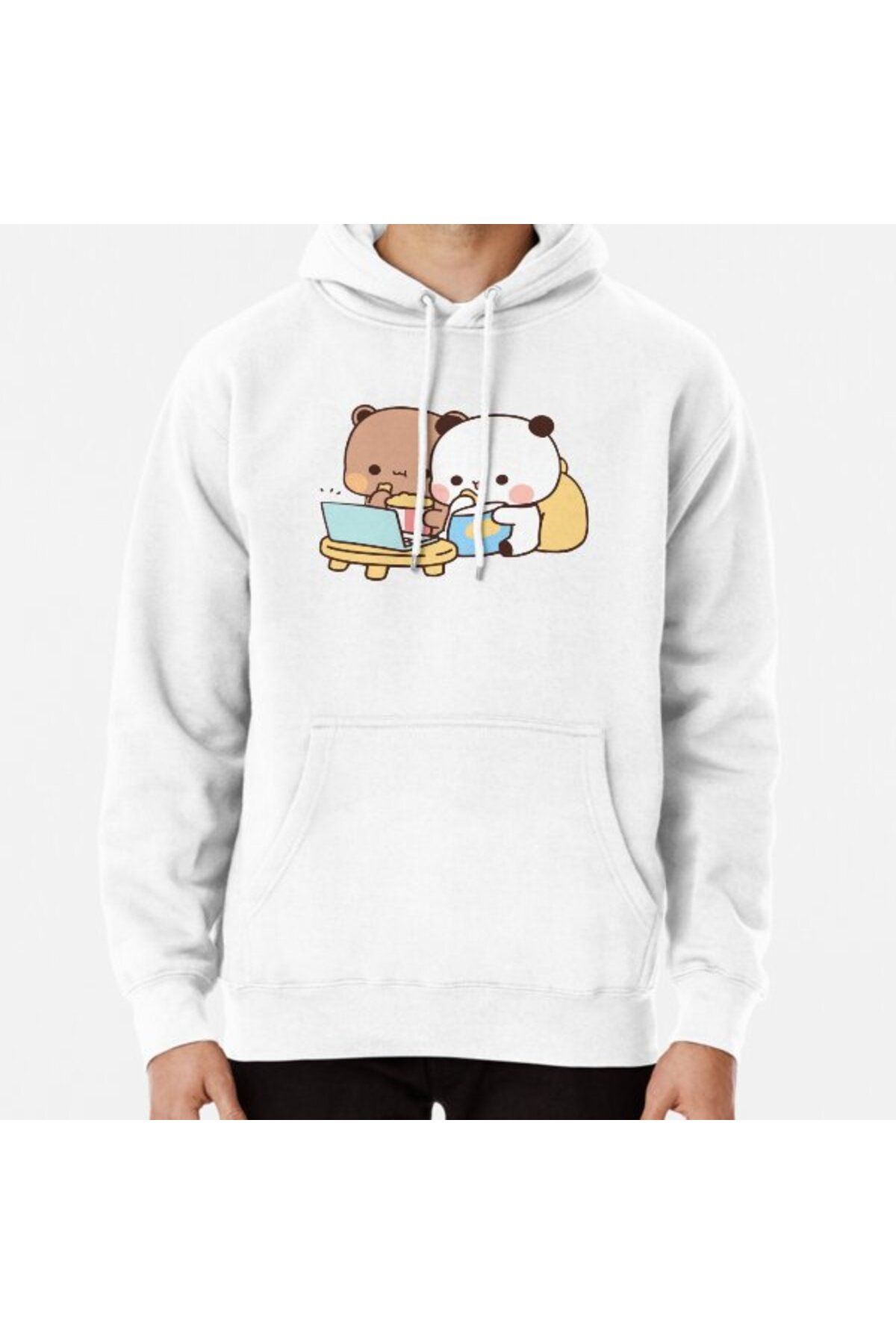 Hvit Stein Dudu Bear Și Bubu Panda - Hanorac Imprimat Film Whomping Unisex - M