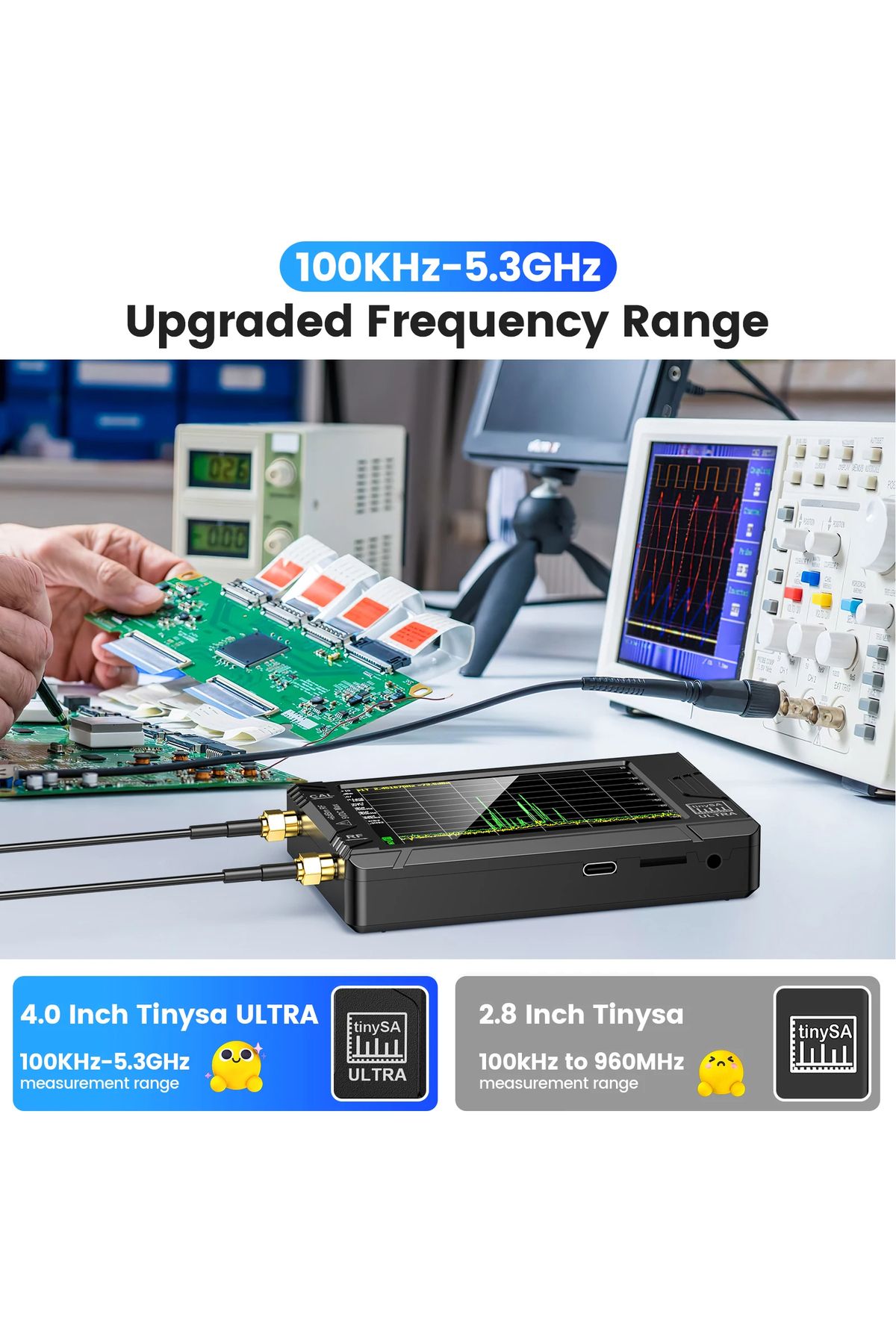 SeeSii-New Original TinySA ULTRA Handheld Tiny Spectrum Analyzer TinySA 4 Inch Touch Screen Build in Bat... 5