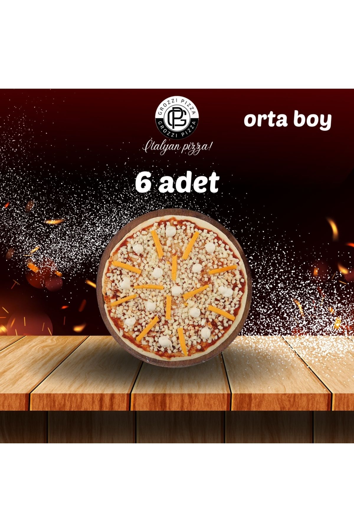 GROZZI ÜÇ PEYNİRLİ PİZZA 6 ADET 2070 GRAM