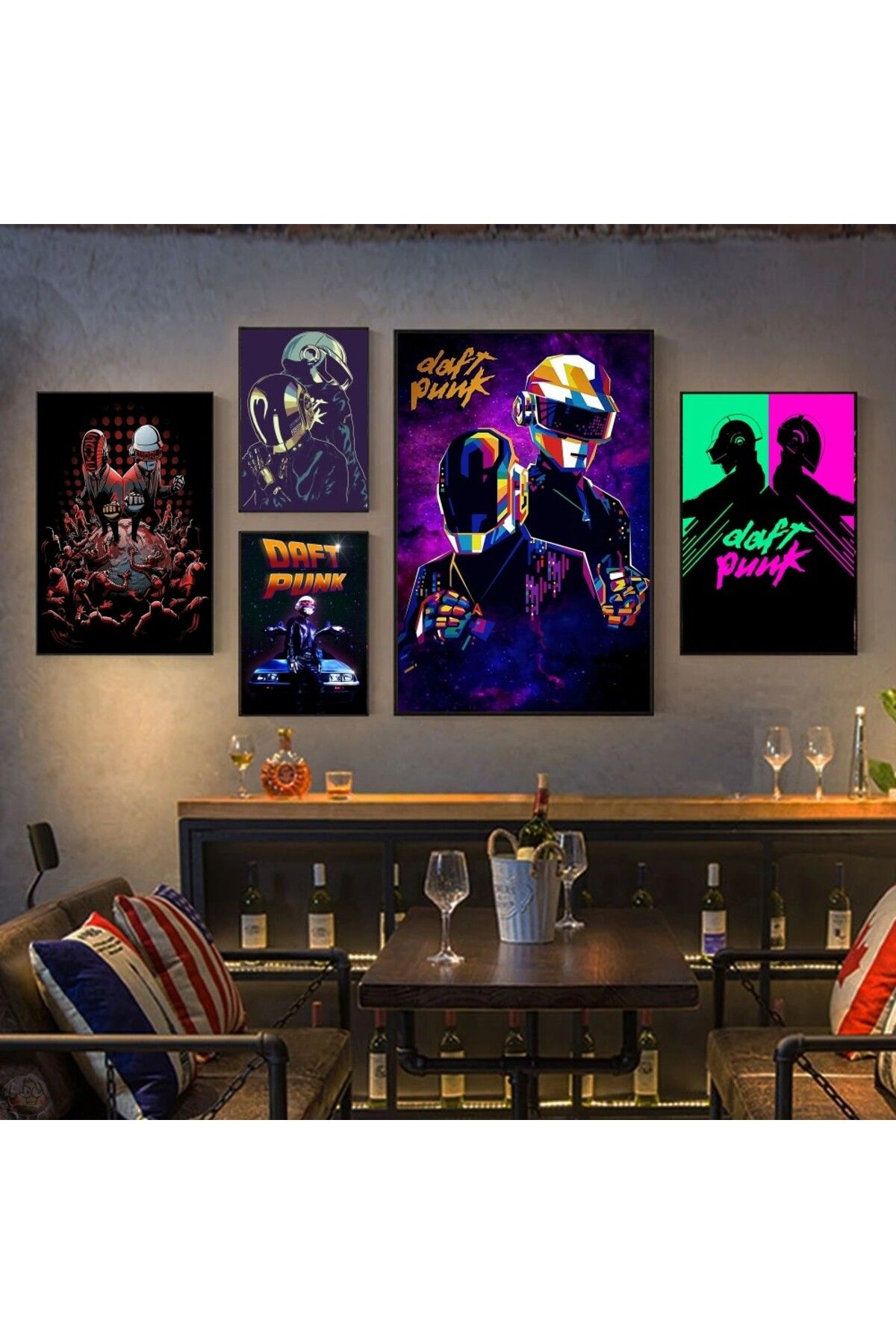 Choice-1pc Daft Punk Rock Band Poster HD Posters Home Room Bar Cafe Decor Art Wall Painting Picture 3