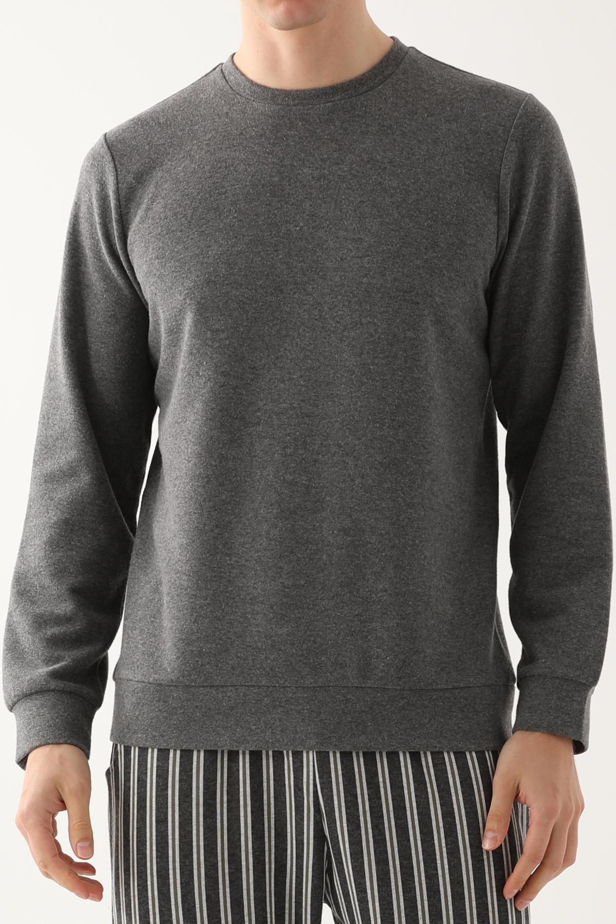 Arnetta-Set de pijamale cu mânecă lungă pentru bărbați Stripe Grey 4