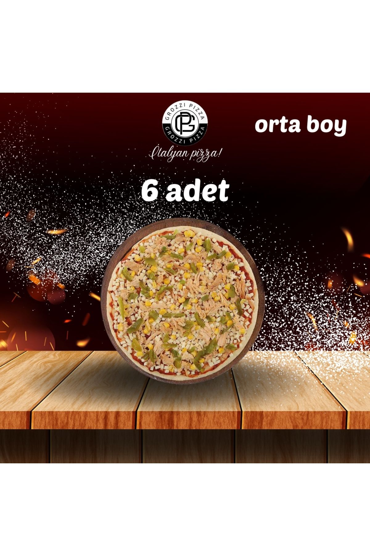 GROZZI Tavuklu Pizza 6 Adet 2364 gram