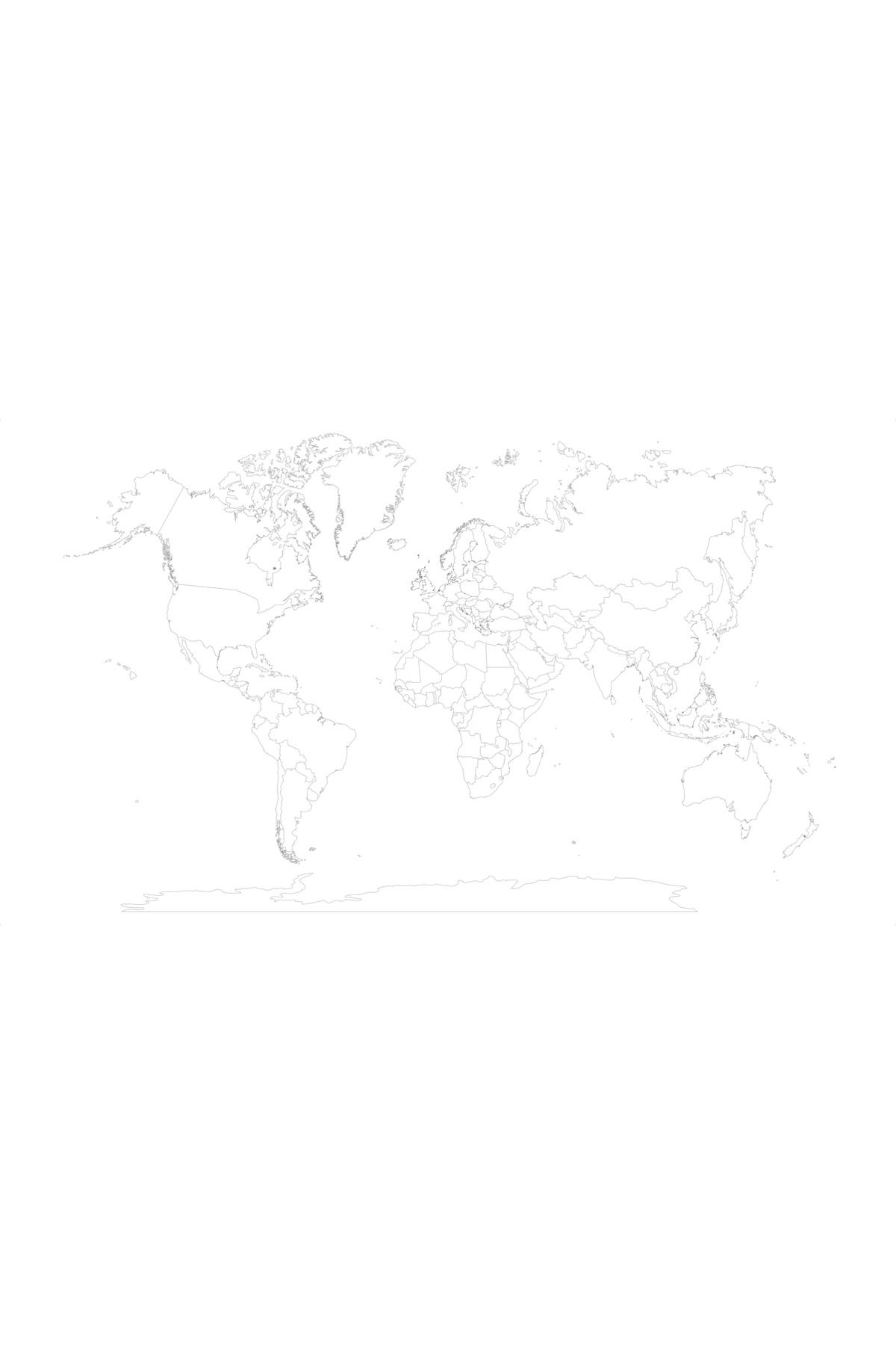 Cengo 150x259 cm Statik Kağıt Renksiz Dilsiz Türkiye Haritası Tahta Kalemi