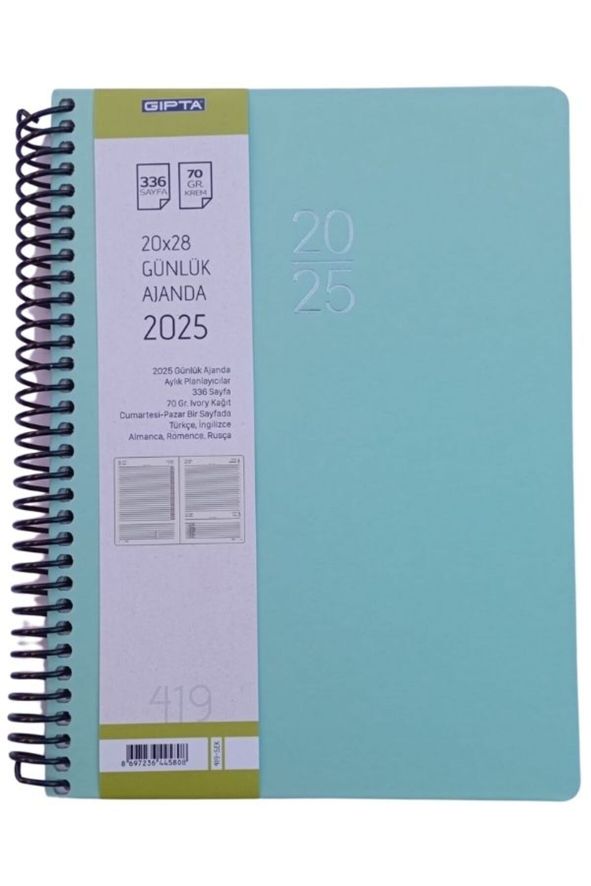 Gıpta-2025 Spiral Daily Agenda Hard Cover 20*28 419-Sek 1