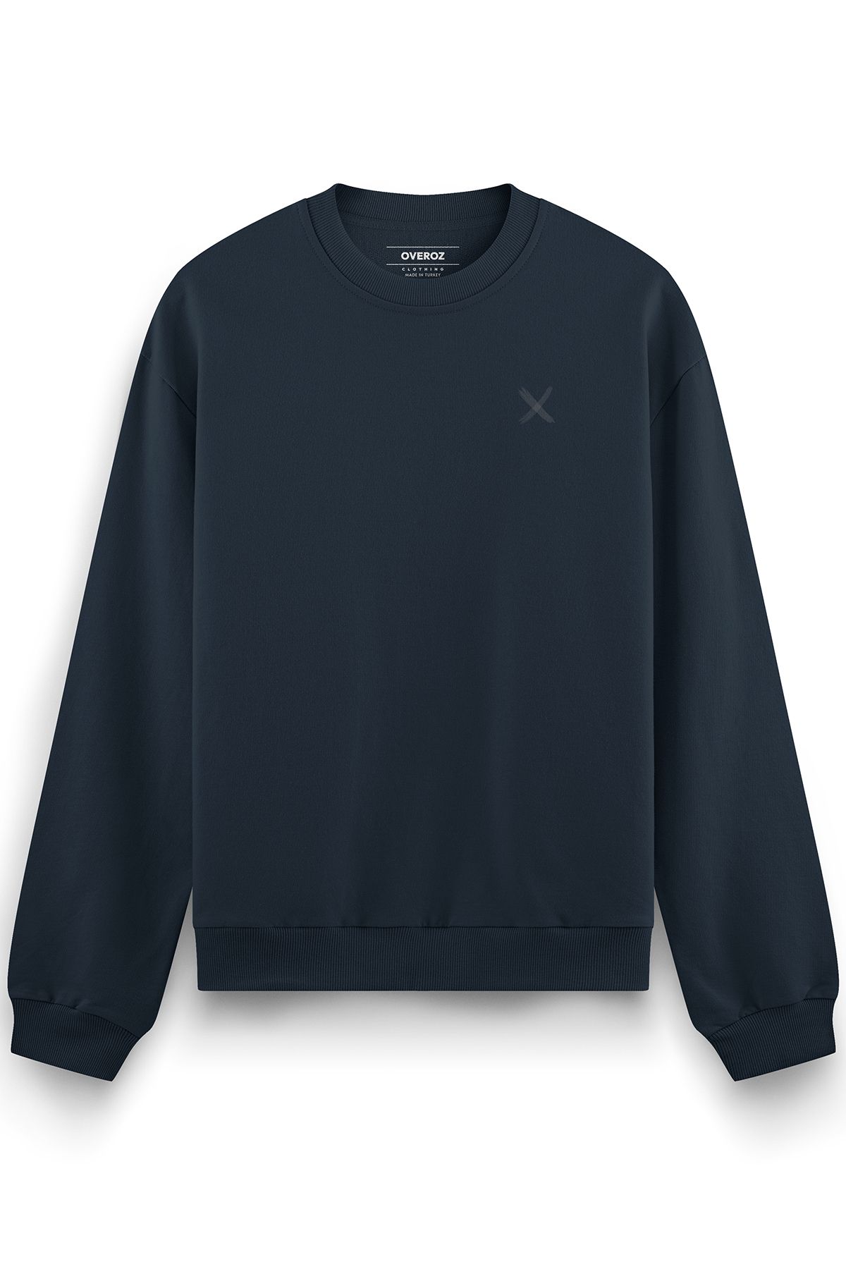 Overoz-Albastru Noapte Oversize Notă Schimbare Spate Imprimat Scrisoare Hanorac Oversize S1205 3