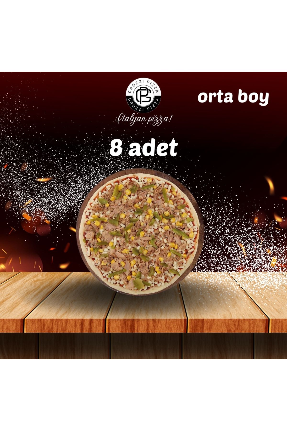 GROZZI Ton Balıklı Pizza 8 Adet 3120 gram