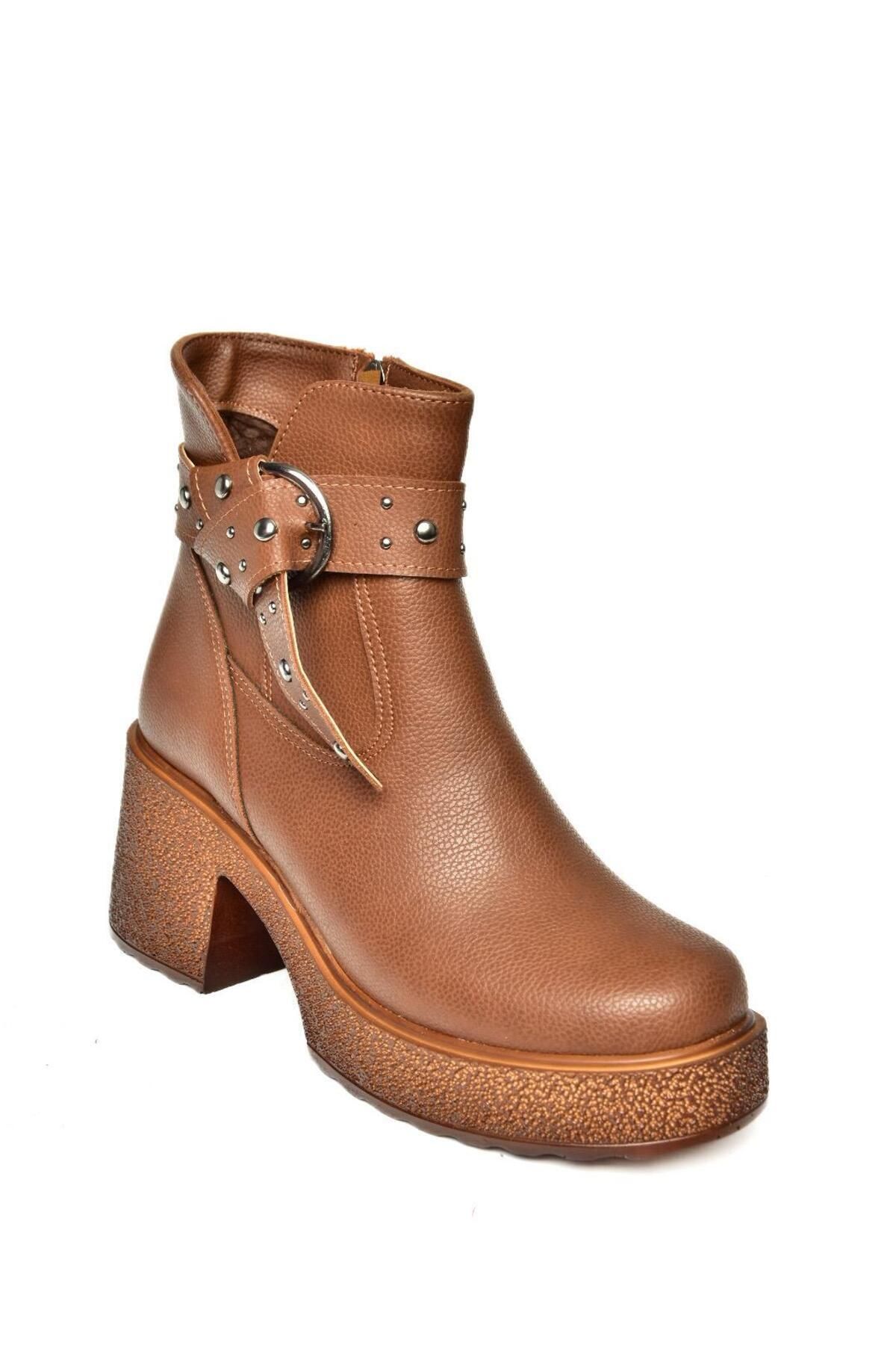 Fox Shoes-T 996227809   Tan Thick Heeled Women's Shoes 6