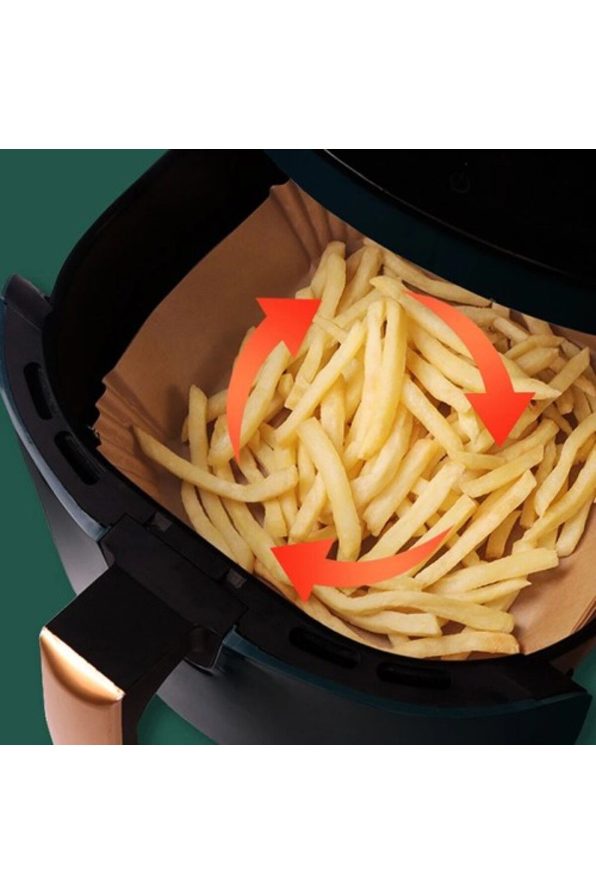 novoglo Büyük Boy Air Fryer Fritöz Pişirme Kağıdı 50 Adet