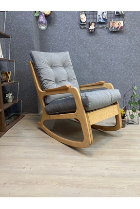 Asedia KONTES KÜL GRİ SALLANAN SANDALYE SALLANAN KOLTUK BABA KOLTUĞU OKUMA KO...