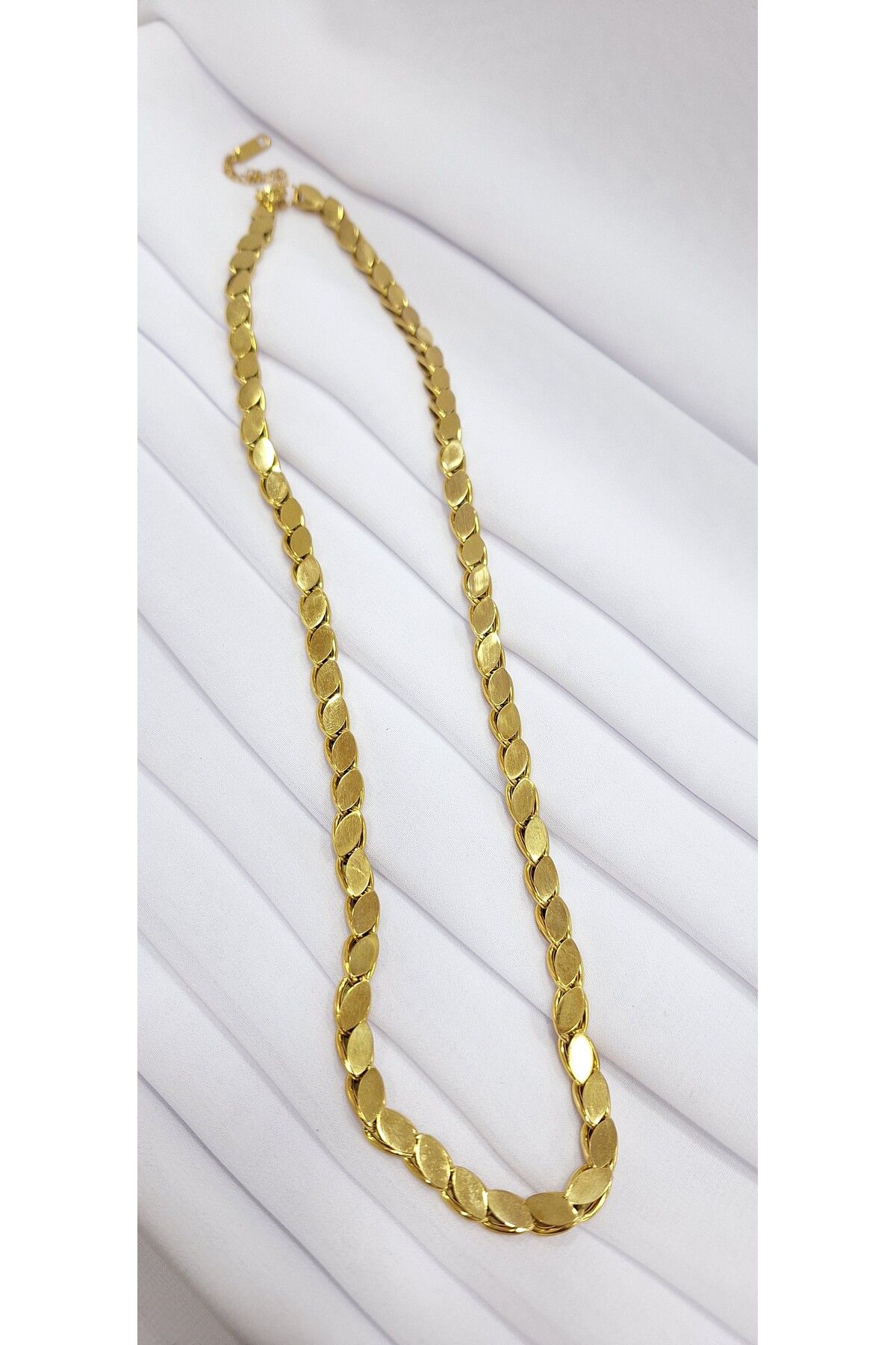 JANRA WORLD-Stainless Steel Necklace - Barley Sequins Chain, Gold Plated, for Wedding 1