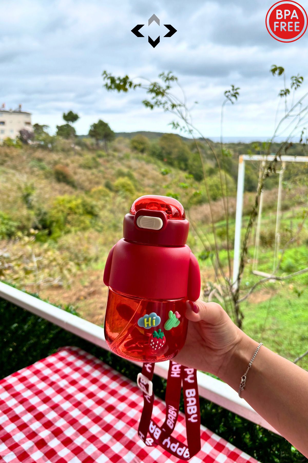 LİGROUND-Red Double Lunch Set - School Storage Container and Water Bottle Children's Lunch Box 6