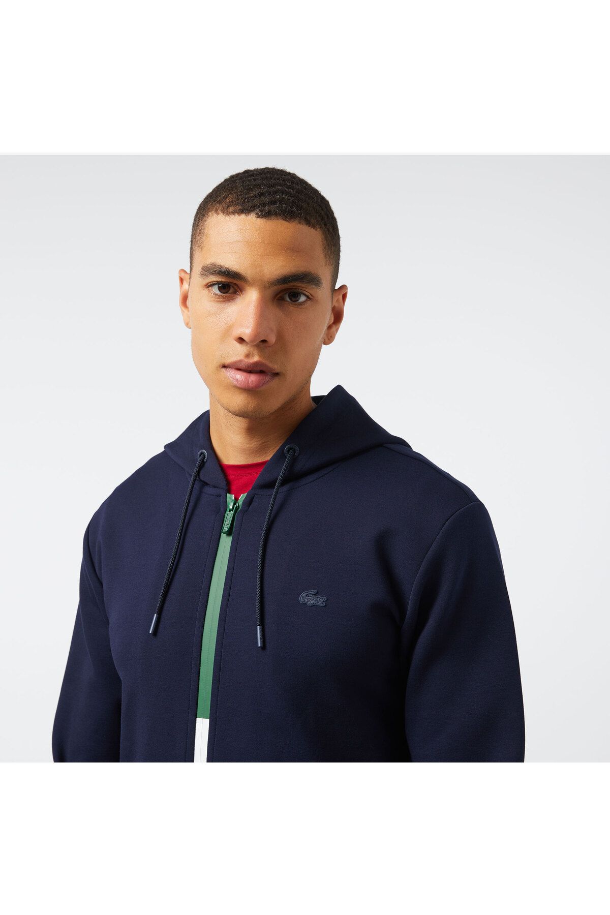 سویشرت آبی مردانه لباس پیراهن پوشیده از باریک Lacoste
