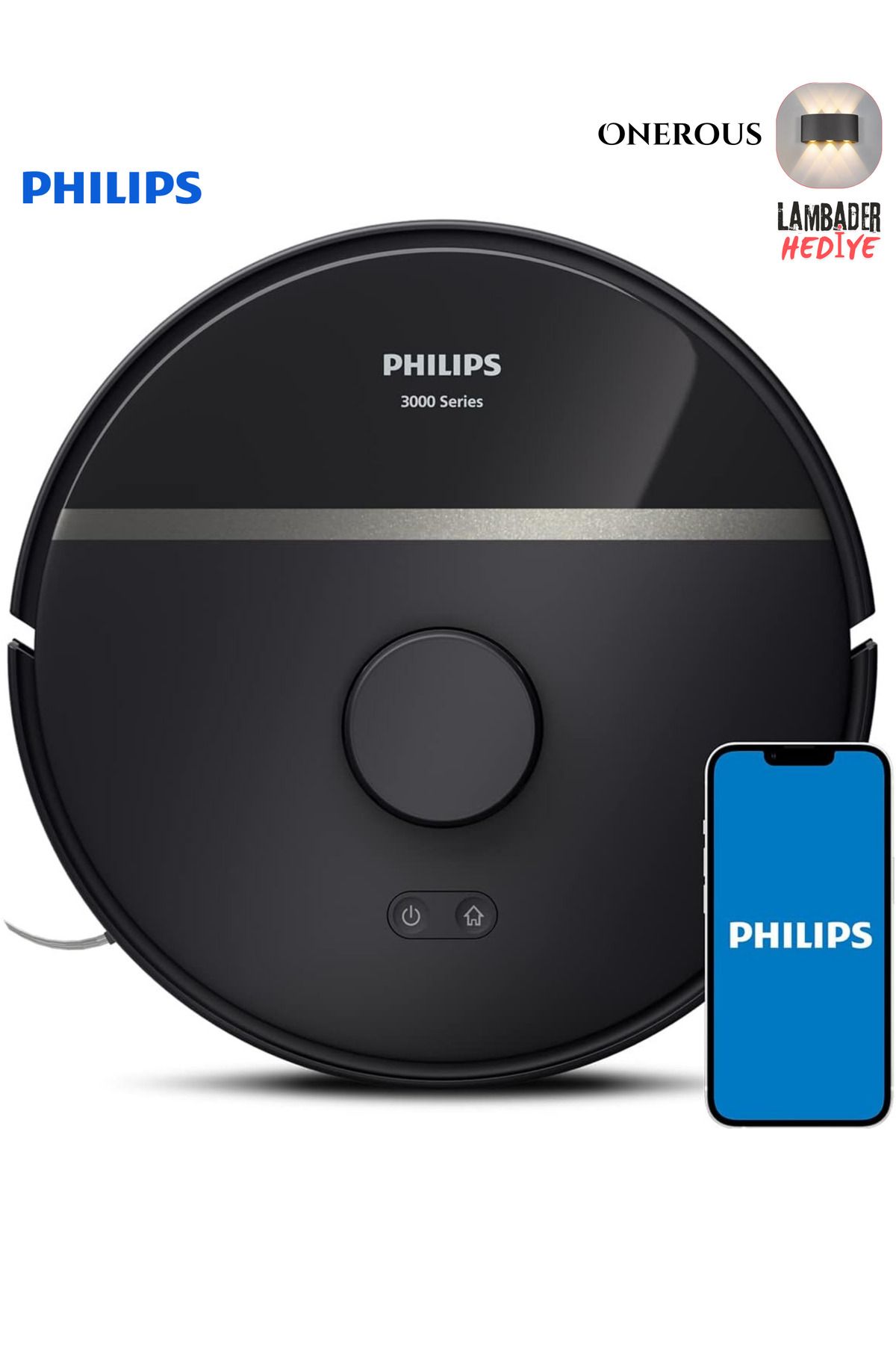 Philips 3ü 1 Arada Islak Kuru ve Moplu, Ultra Yüksek Emüş Güçlü Premium Akıllı Robot Süpürge, 230Dk