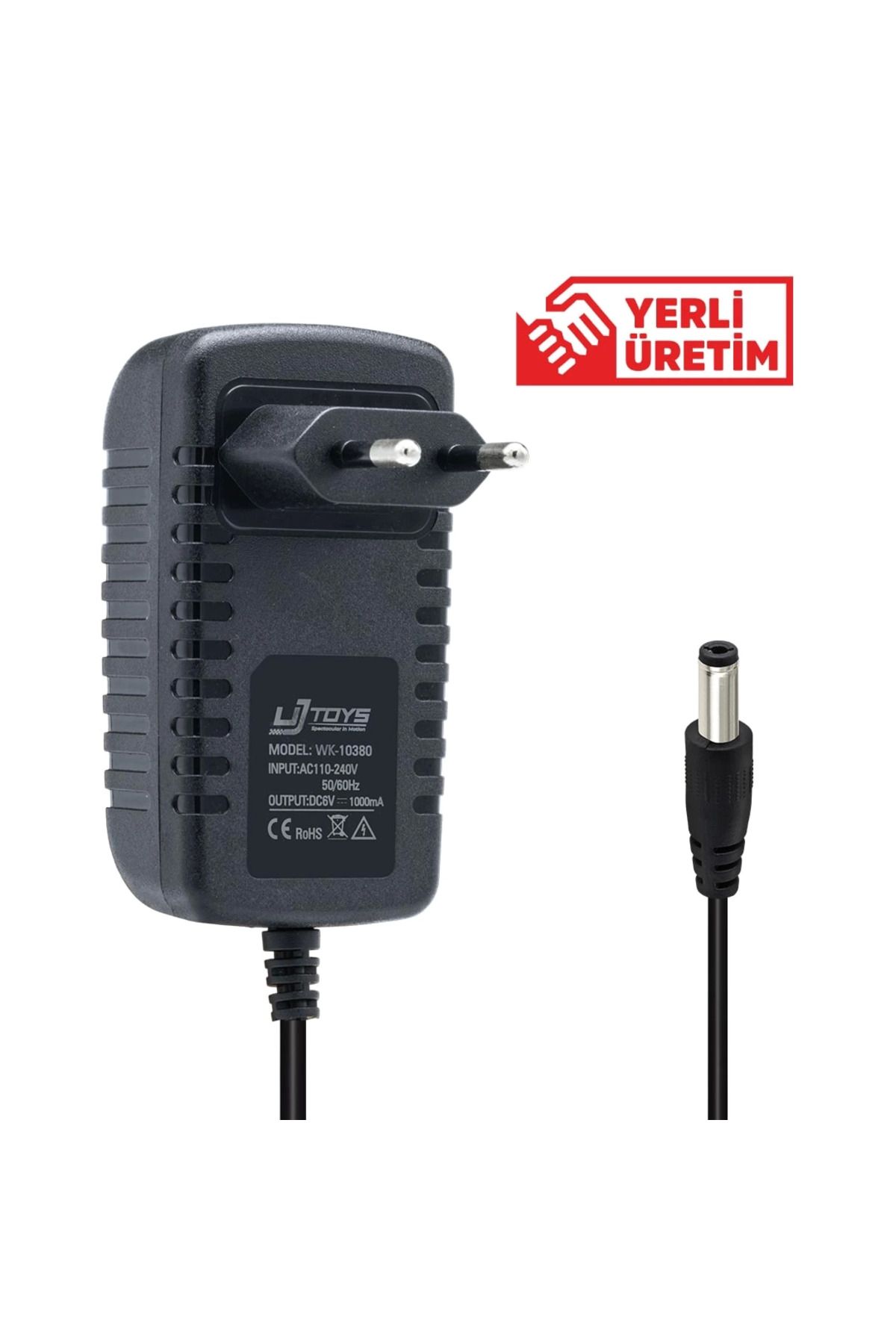 Kareem Ujtoys 6 Volt 1 Amper 5.5*2.5 Uçlu Yerli Üretim Priz Tipi Adaptör