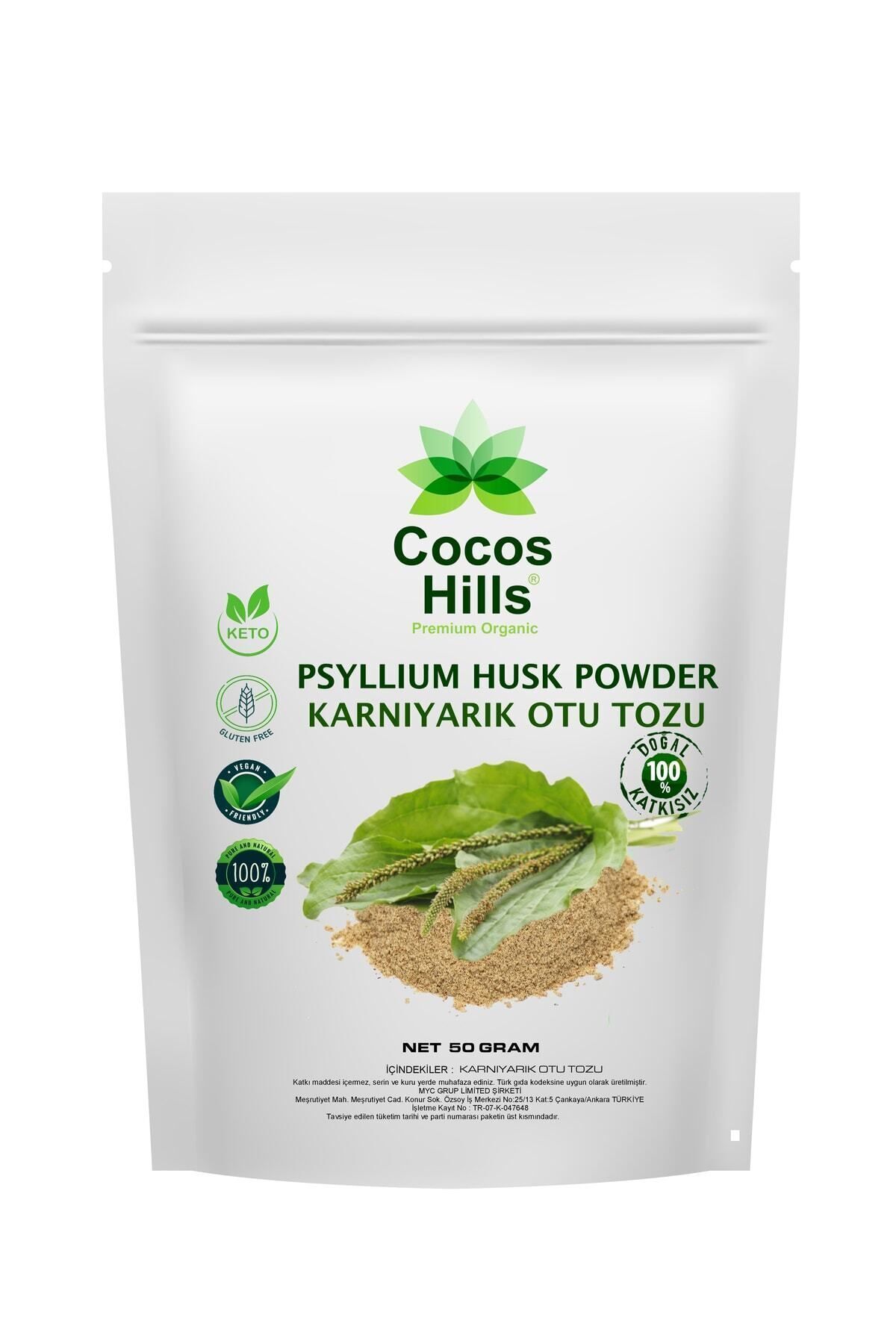 Psyllium Husk Powder Pure Karnıyarık Otu Tozu Katkısız 50 gram