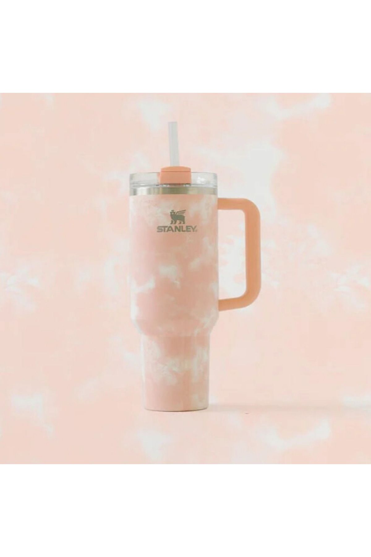 Stanley-Quencher H2.0 Flowstate ™   40 oz Tumbler - Pink-White with Straw, Pink Tie Dye Thermos 5