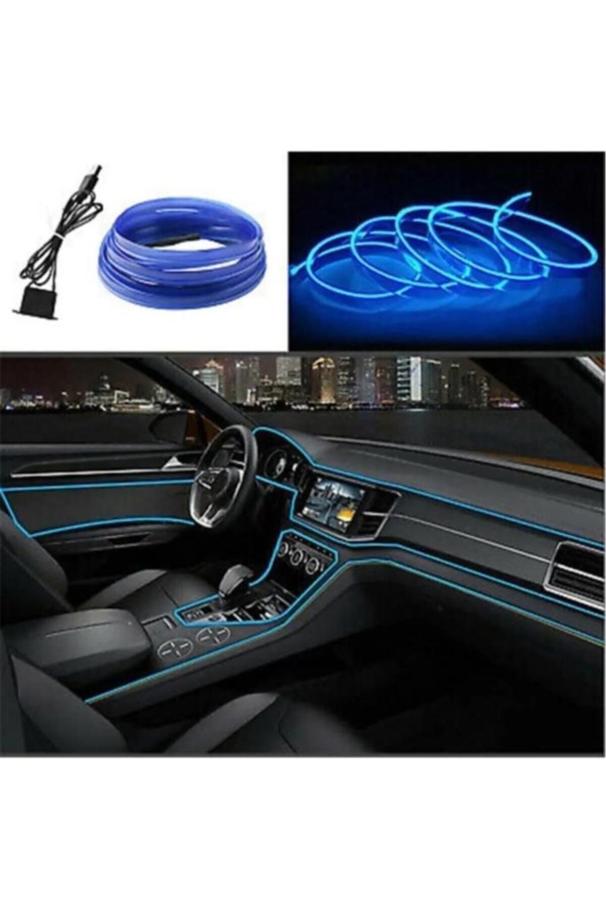 optana-3Meter Blue Led Light Neon Strip - Car Interior Torpedo Auto Decoration Led Lighting 3