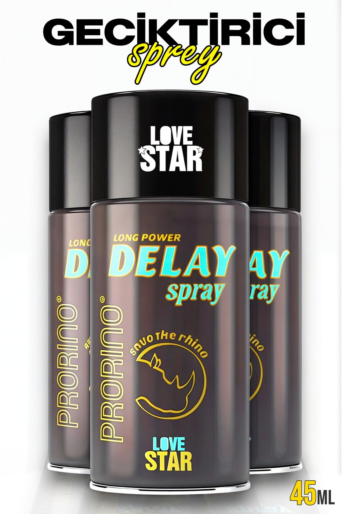 Love Star 3 Adet Geciktiricili Sprey Geciktirmeye Yardımcı 45ml Sprey Özel Formül