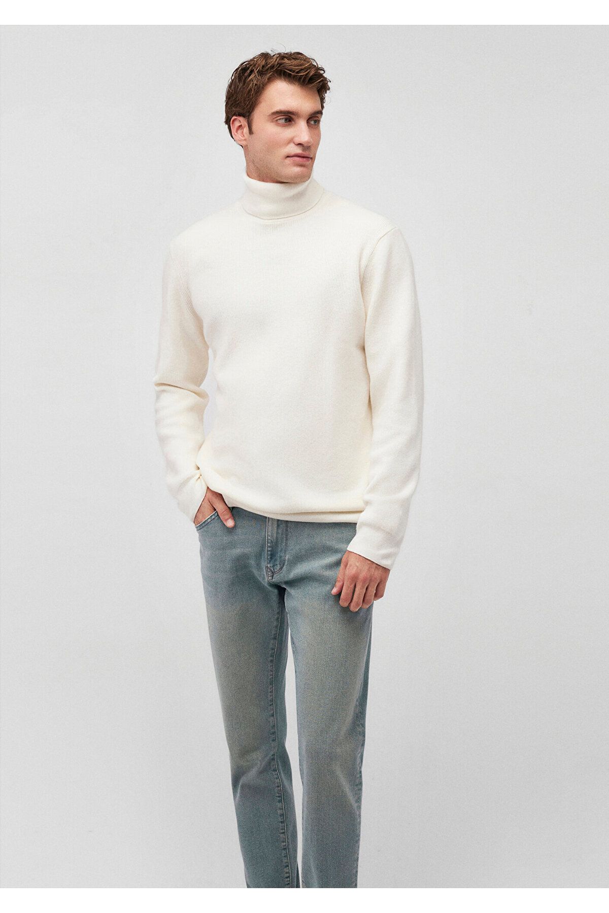 Mavi-White High-Rise Sweater Slim Fit / Slim Fit 0710196 -80194 1