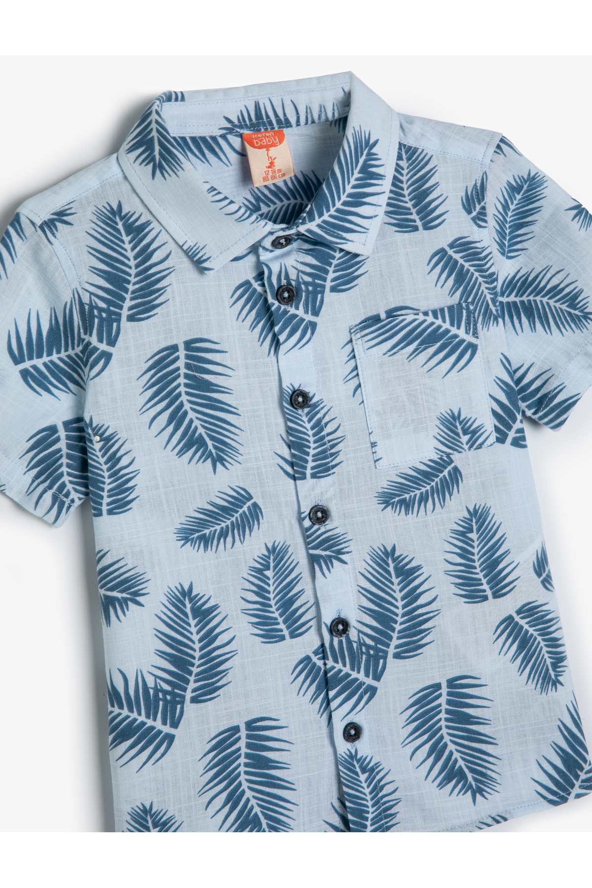 Koton Gömlek Yaprak Baskılı Kısa Kollu Cepli Pamuklu fotoğrafı 3 (önizleme)