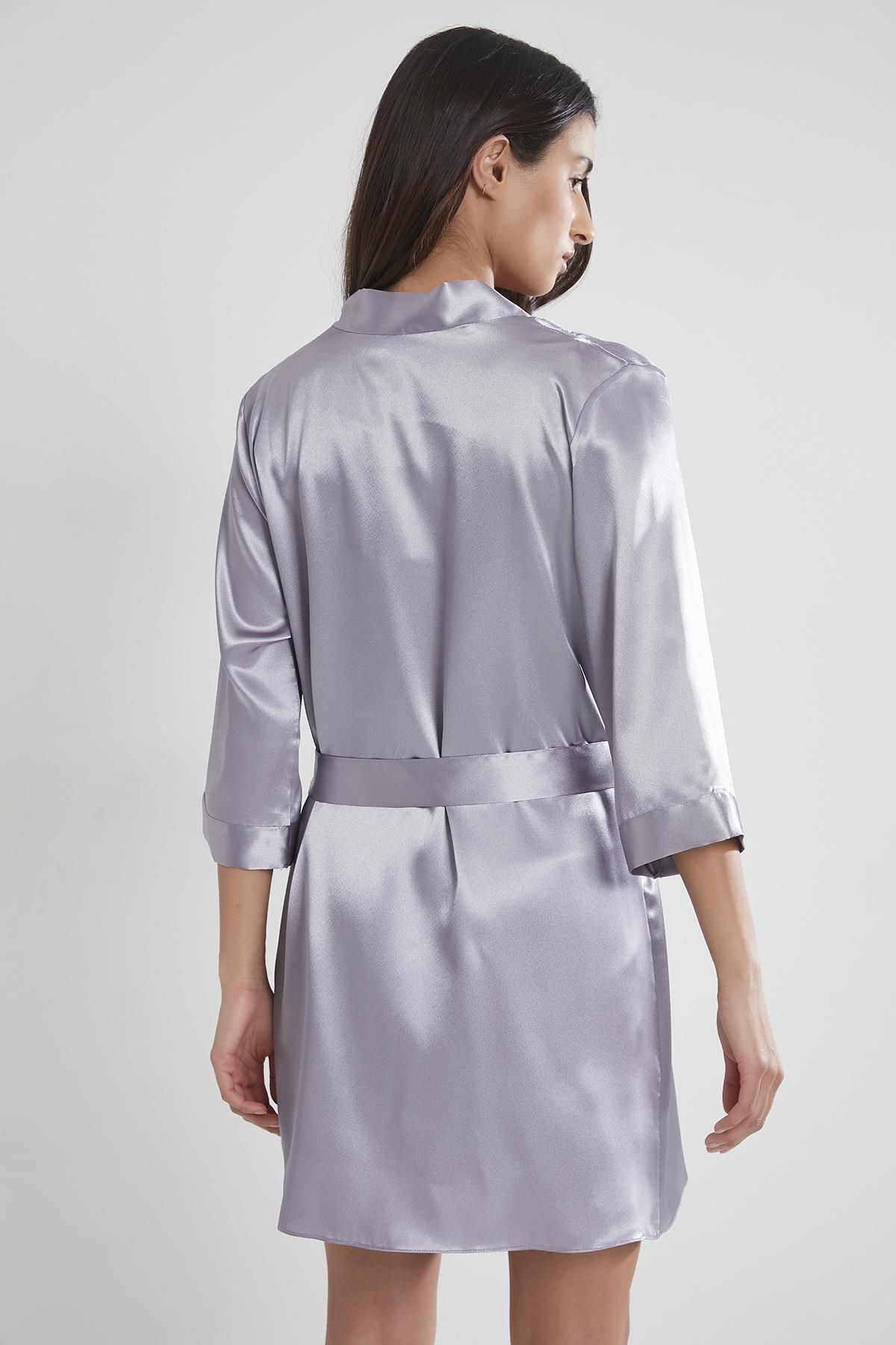 Pierre Cardin-1010 Royal Satin Short Single Dressing Gown 3