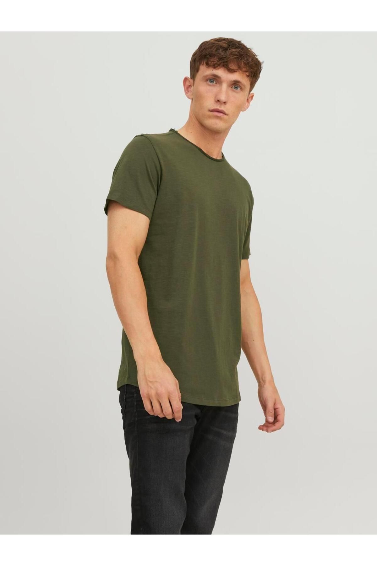 تی شرت سبز مردانه Jack & Jones جیباشر او یقه اس نوس Jack & Jones