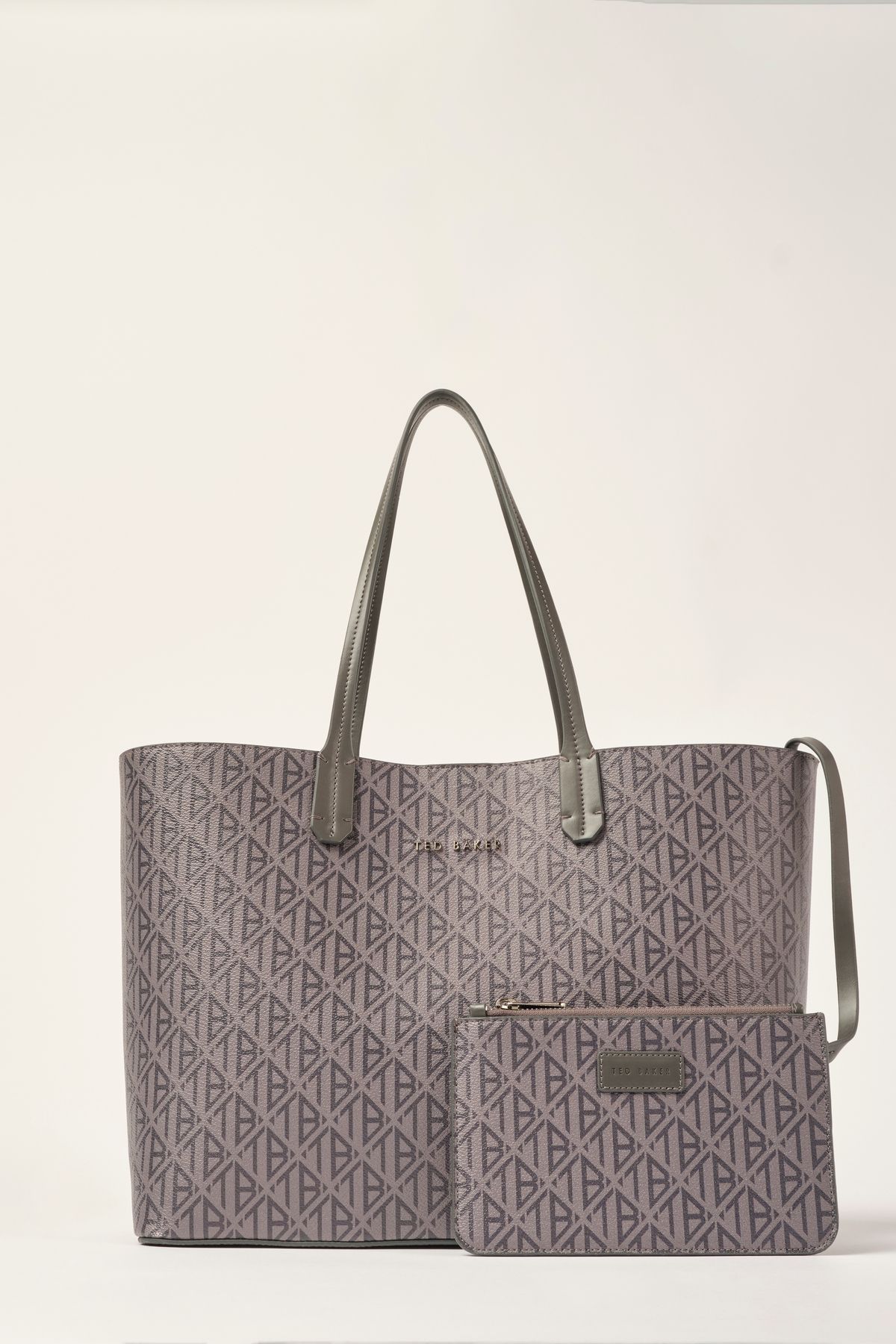 Ted Baker Anthracite Oblique Monogram Shopping Bag 240415 Trendyol