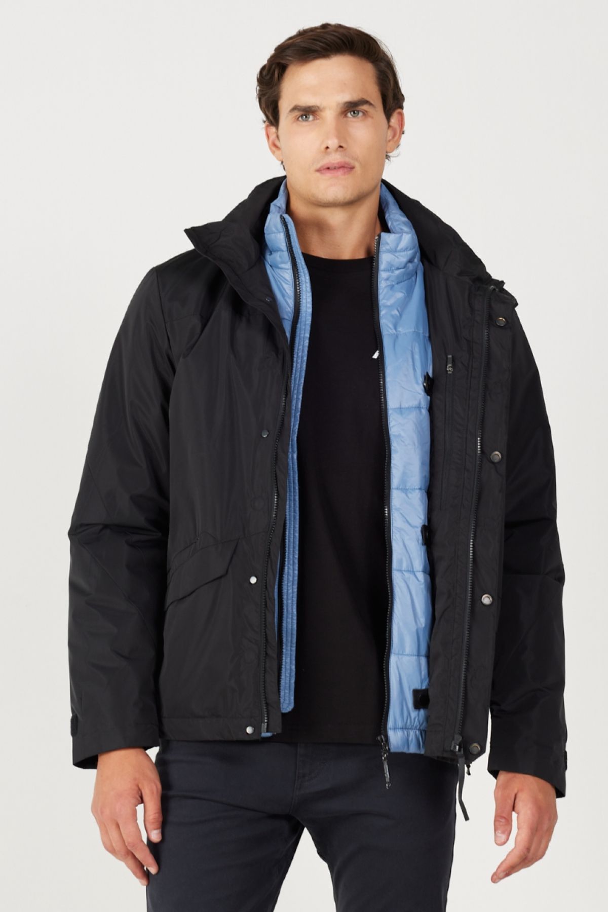 کاپشن مشکی مردانه سیاه جلیقه پارکا مونت W232281001 پوست Wrangler