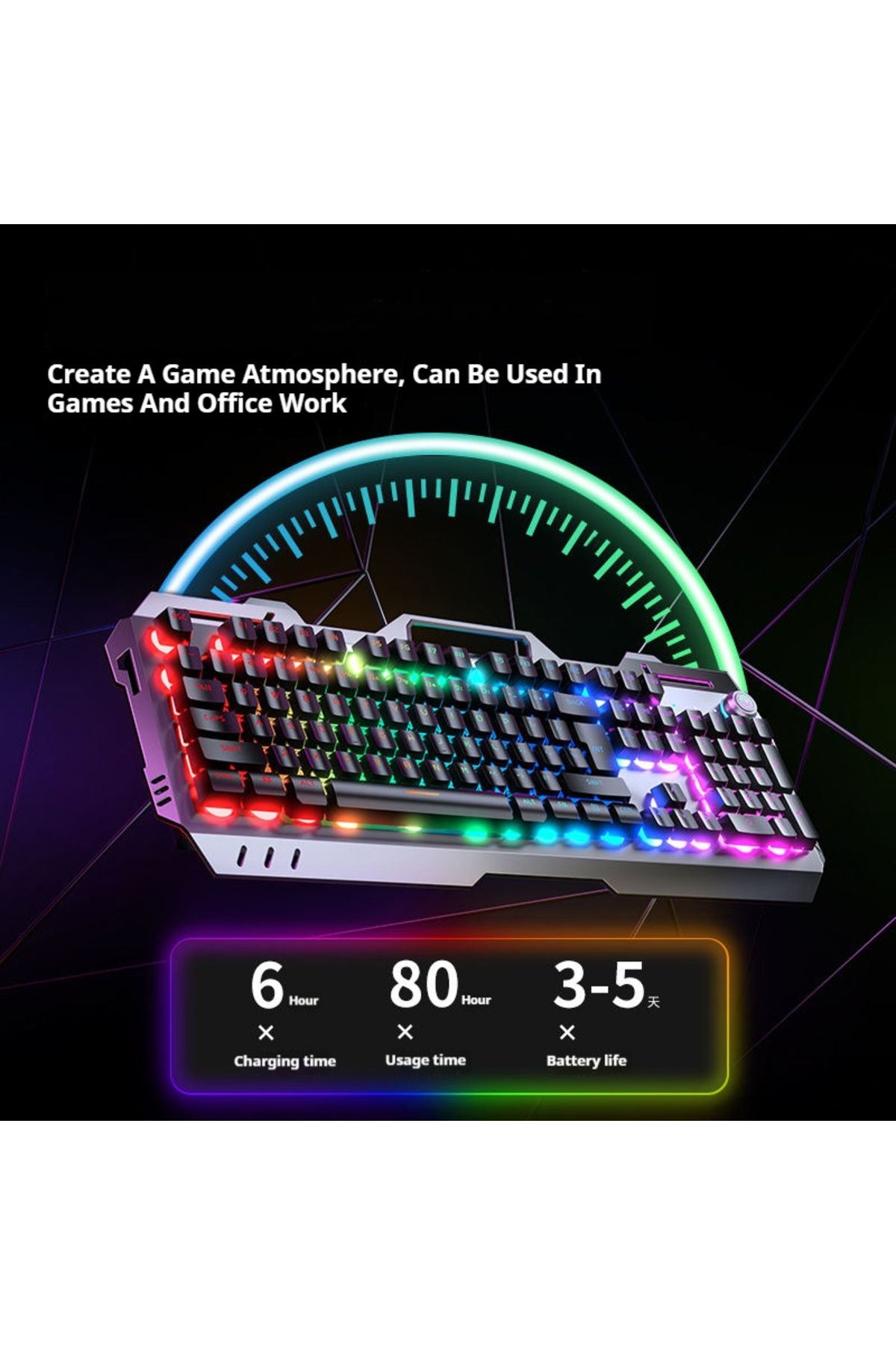 Choice-EWEADN Wireless Keyboard and Mouse Combo, LED Backlit Rechargeable USB Keyboards And Mouse Set, w... 3